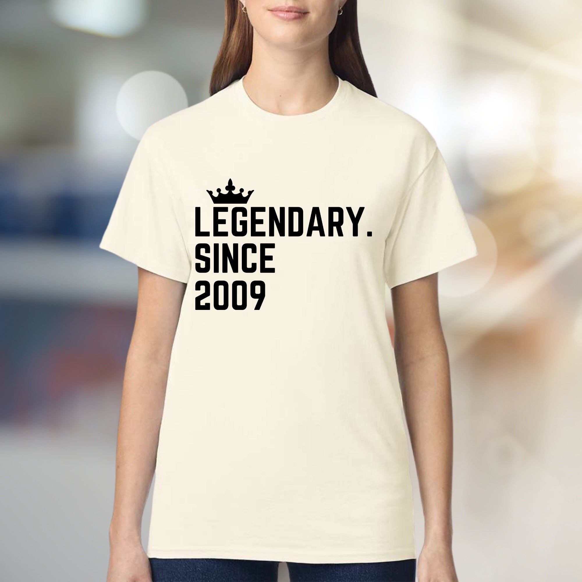 "Legendary Since 2009" Crown Graphic Tee, a Birthday Vibe Pick for Everyone
