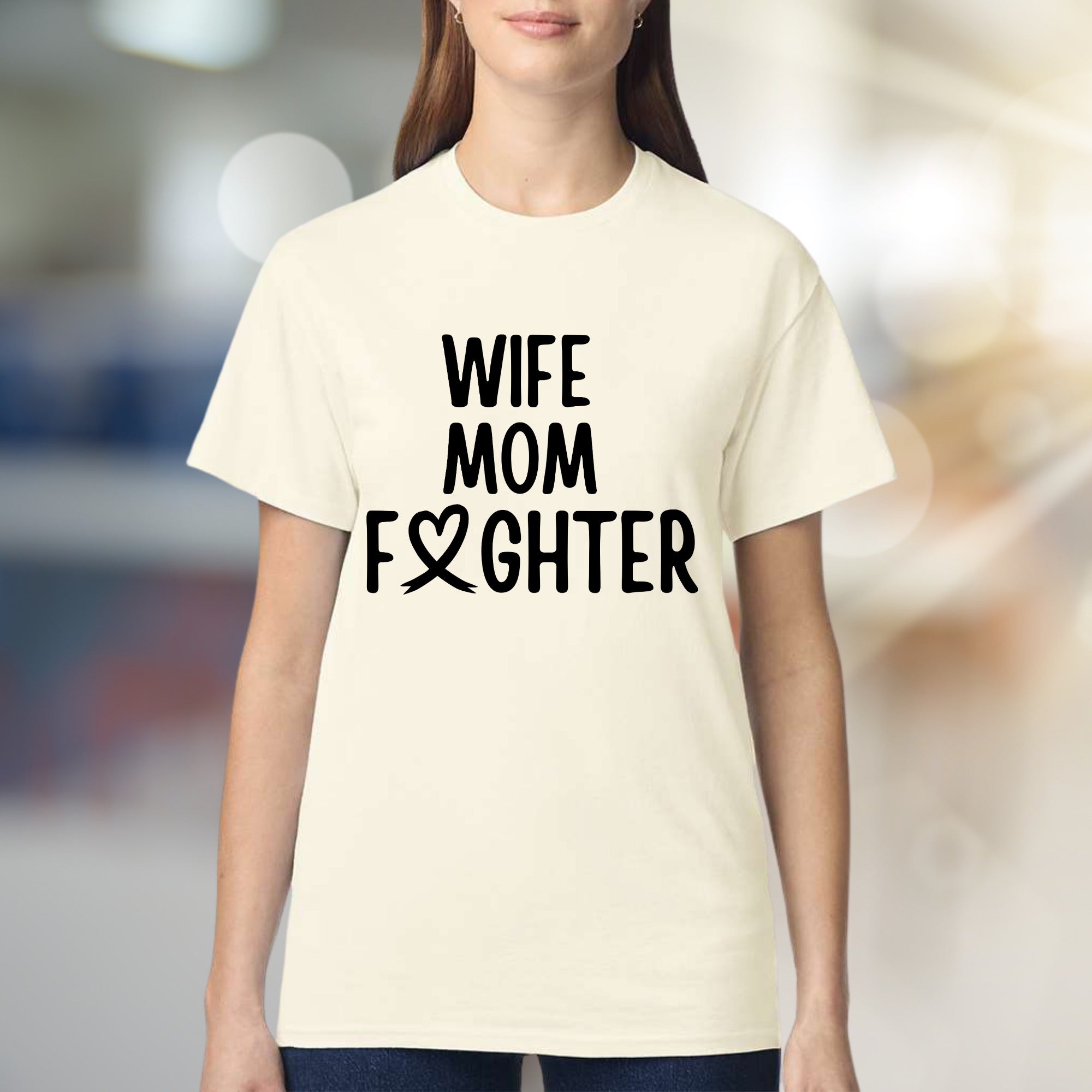 "WIFE MOM FIGHTER" Empowerment Graphic Tee, a Strength-Inspired Pick for Warriors