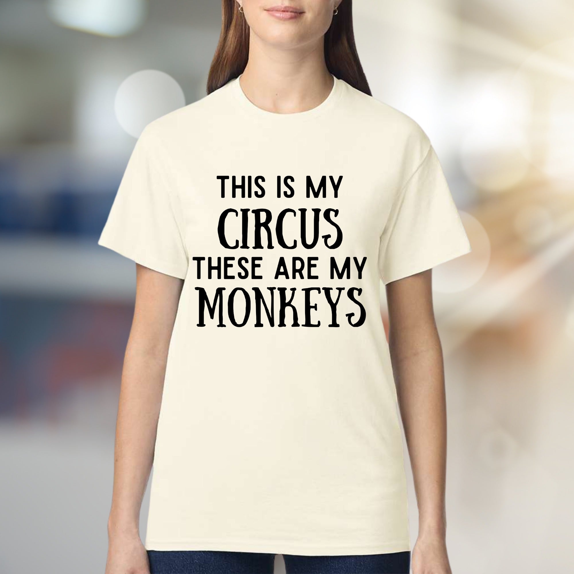 "THIS IS MY CIRCUS THESE ARE MY MONKEYS" Humorous Graphic Tee, a Witty Pick for Bosses