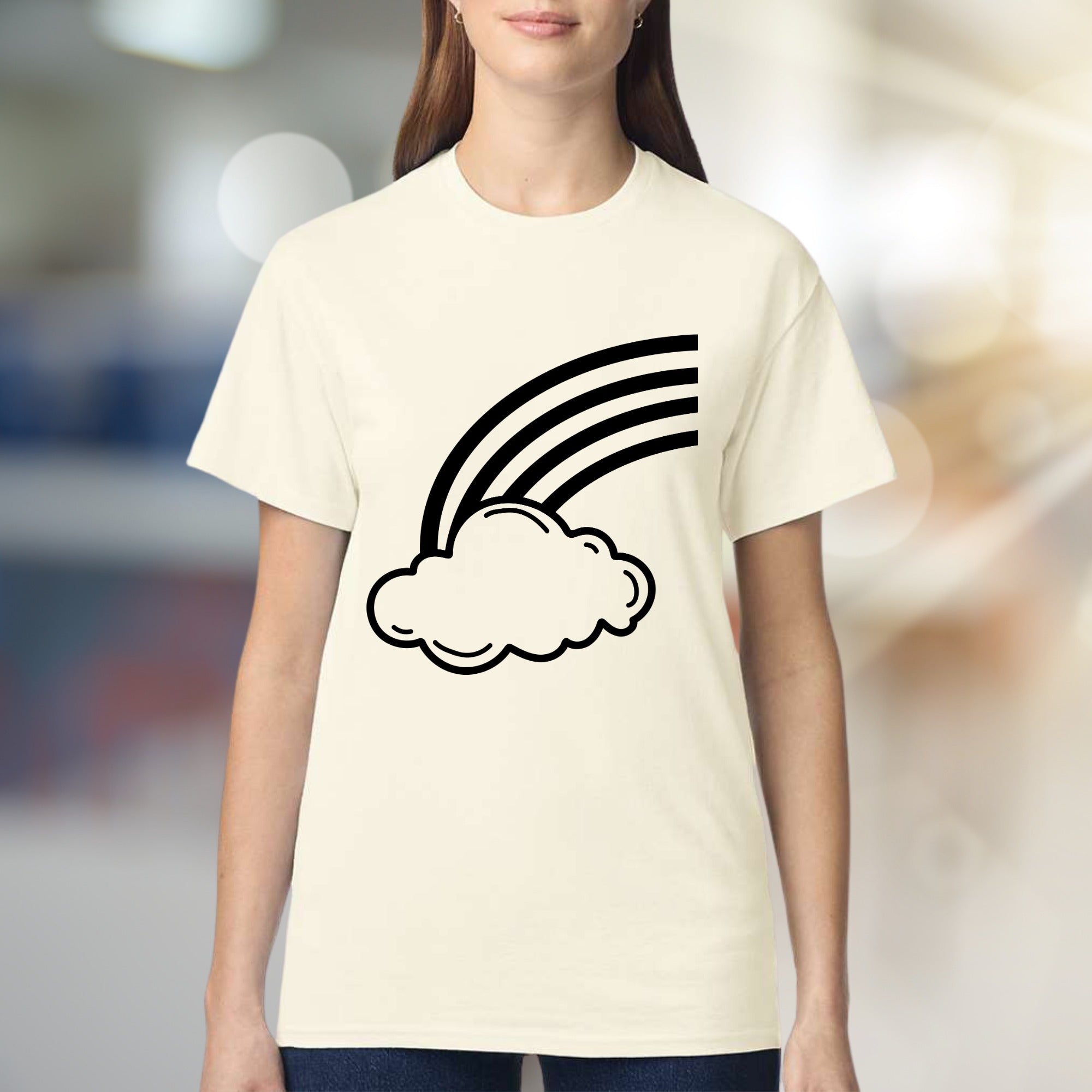 Cloud and Rainbow Graphic Tee, a Whimsical Pick for Dreamers