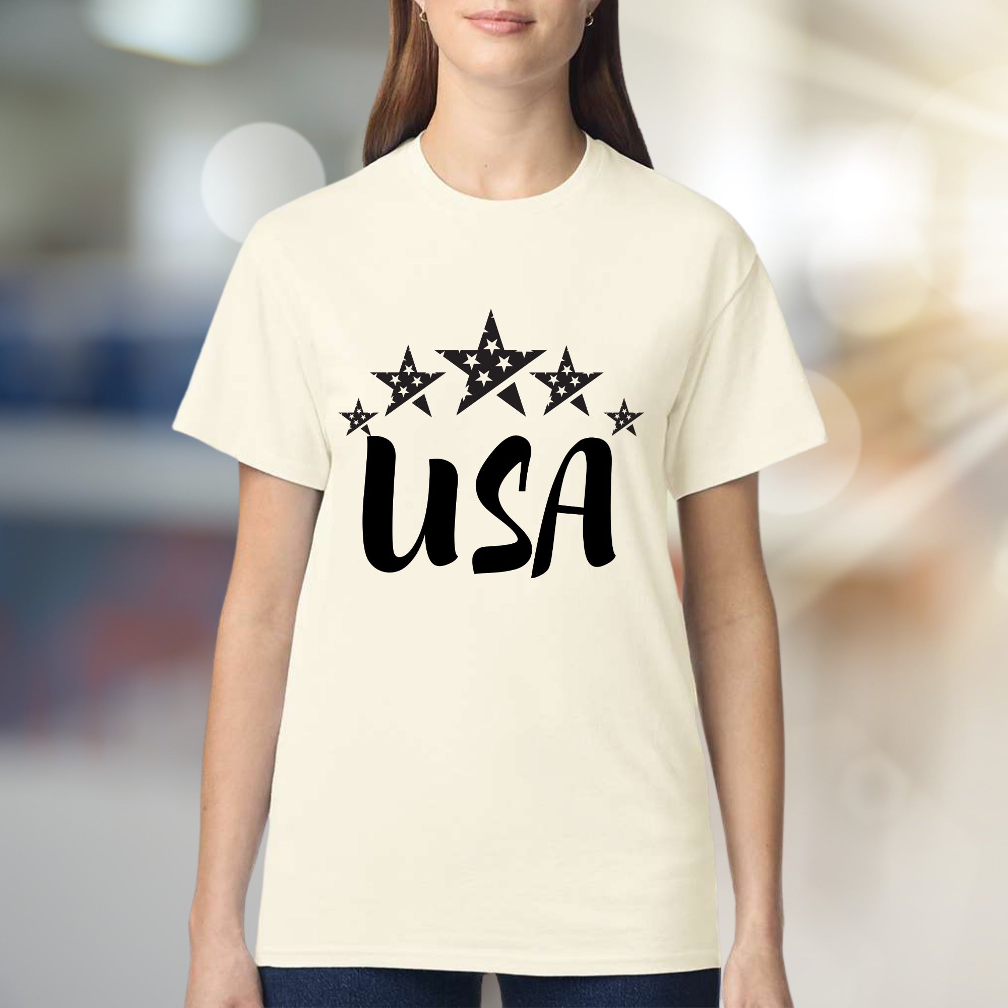 "USA" Patriotic Star Graphic Tee, a Bold Statement for Everyone