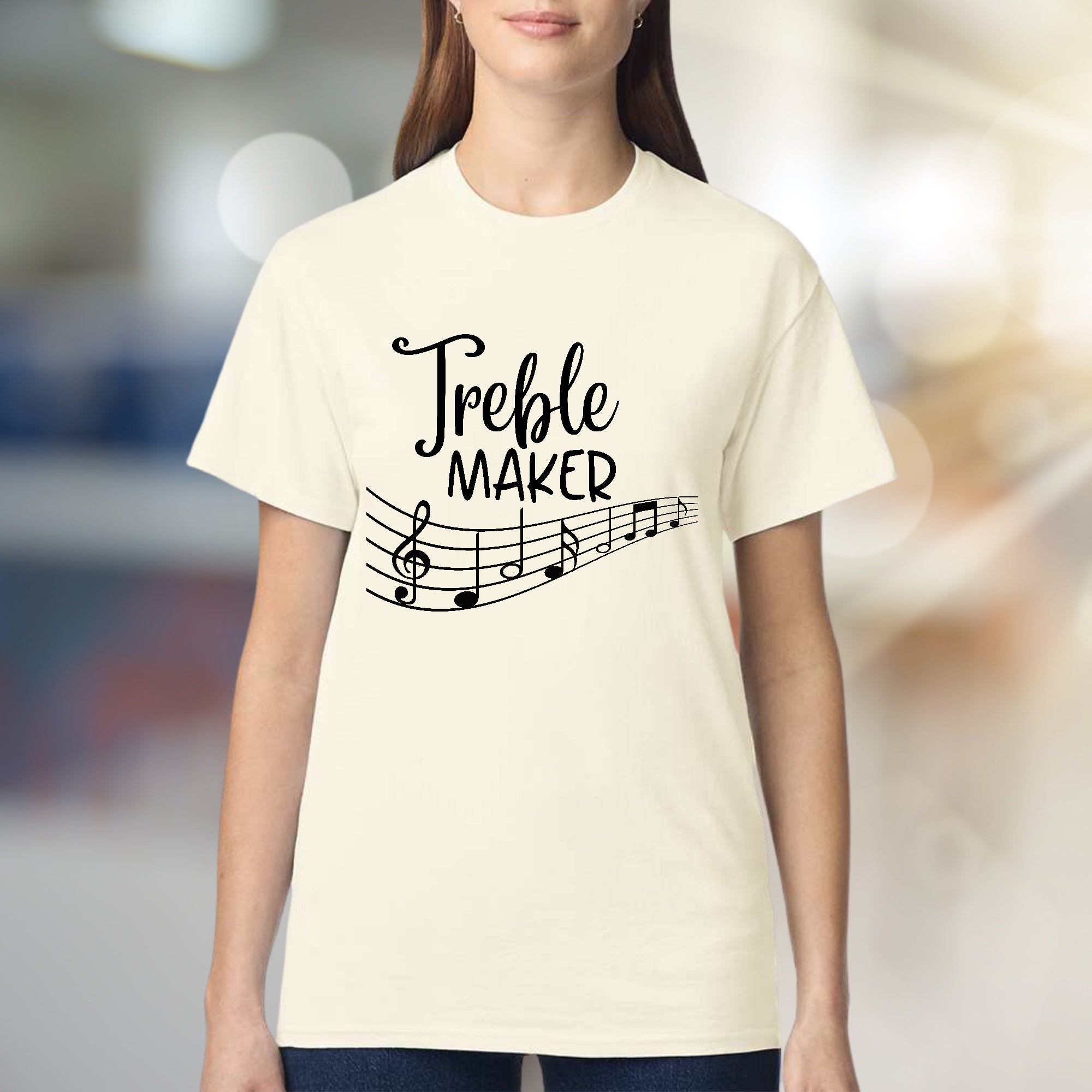 "Treble Maker" Music Staff Graphic Tee, a Playful Pick for Music Lovers