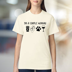 "I'm a Simple Woman" Lifestyle Graphic Tee, a Casual Pick for Her