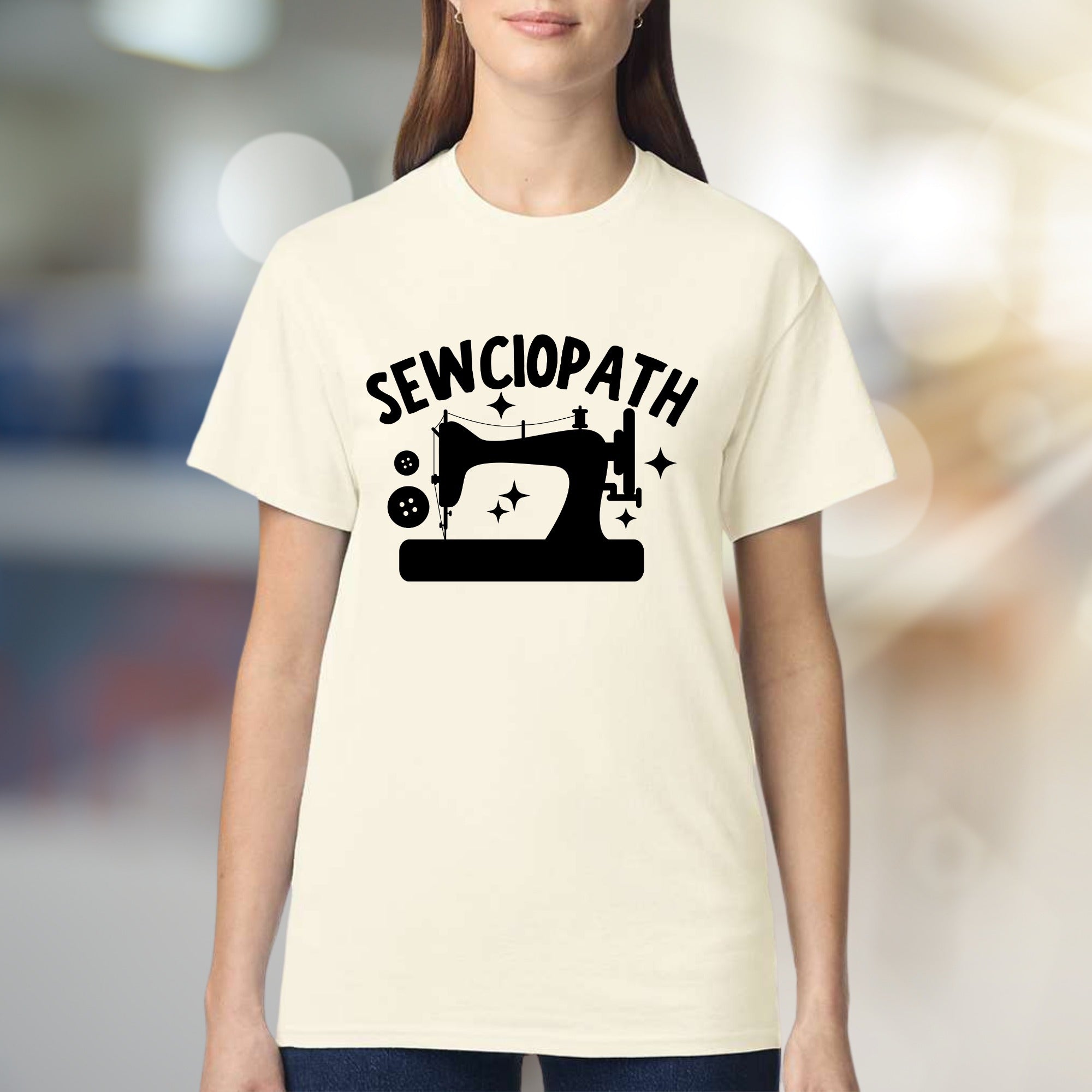 "SEWCIOPATH" Sewing Machine Graphic Tee, an Artisan Pick for Craft Enthusiasts