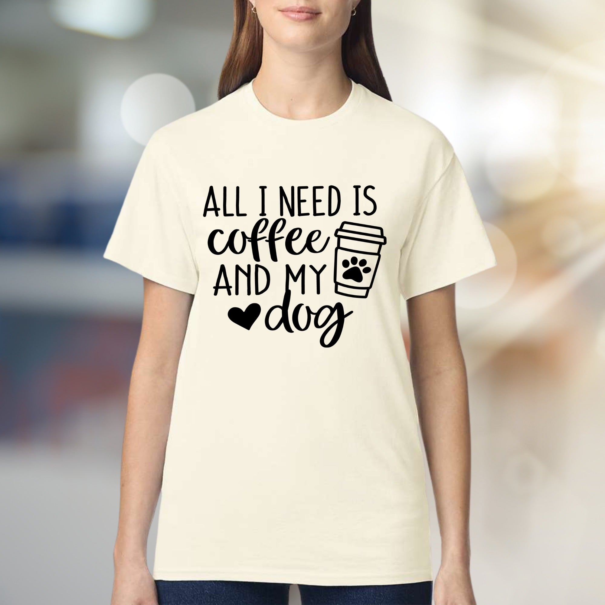 "ALL I NEED IS coffee AND MY dog" Cozy Aesthetic Graphic Tee, a Pet Lover's Essential