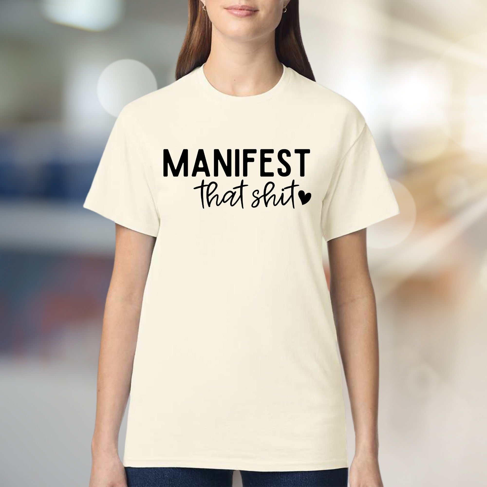 "MANIFEST that shit♡" Affirmation Graphic Tee, an Empowering Pick for Dreamers
