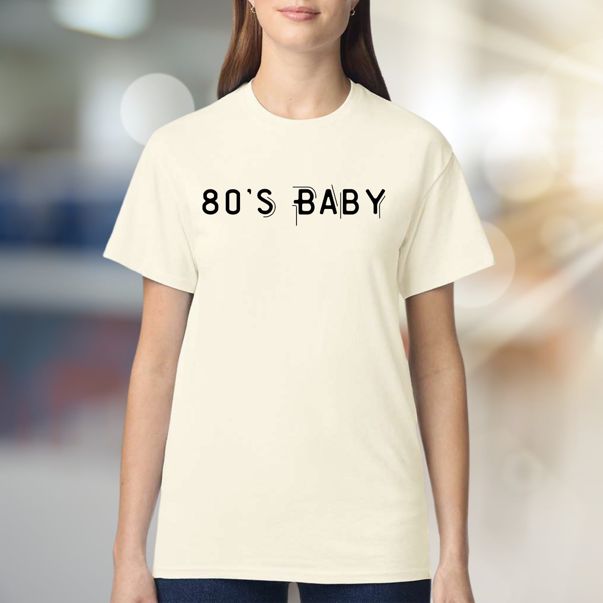"80'S BABY" Retro Graphic Tee, a Nostalgia Pick for Millennials