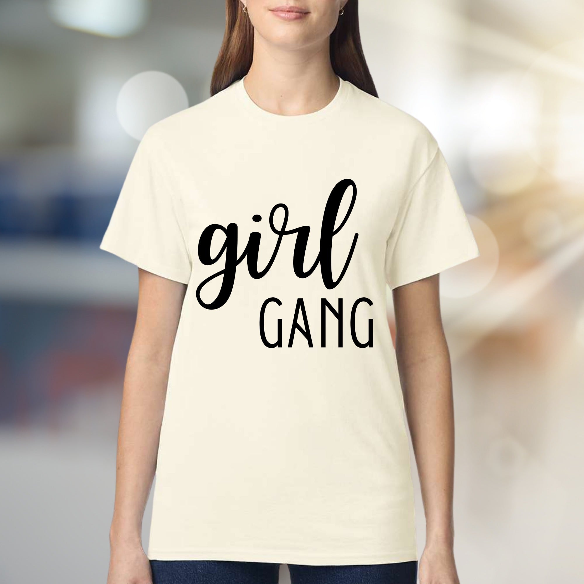 "Girl GANG" Bold Script Graphic Tee, a Friendship Style Pick for Your Crew