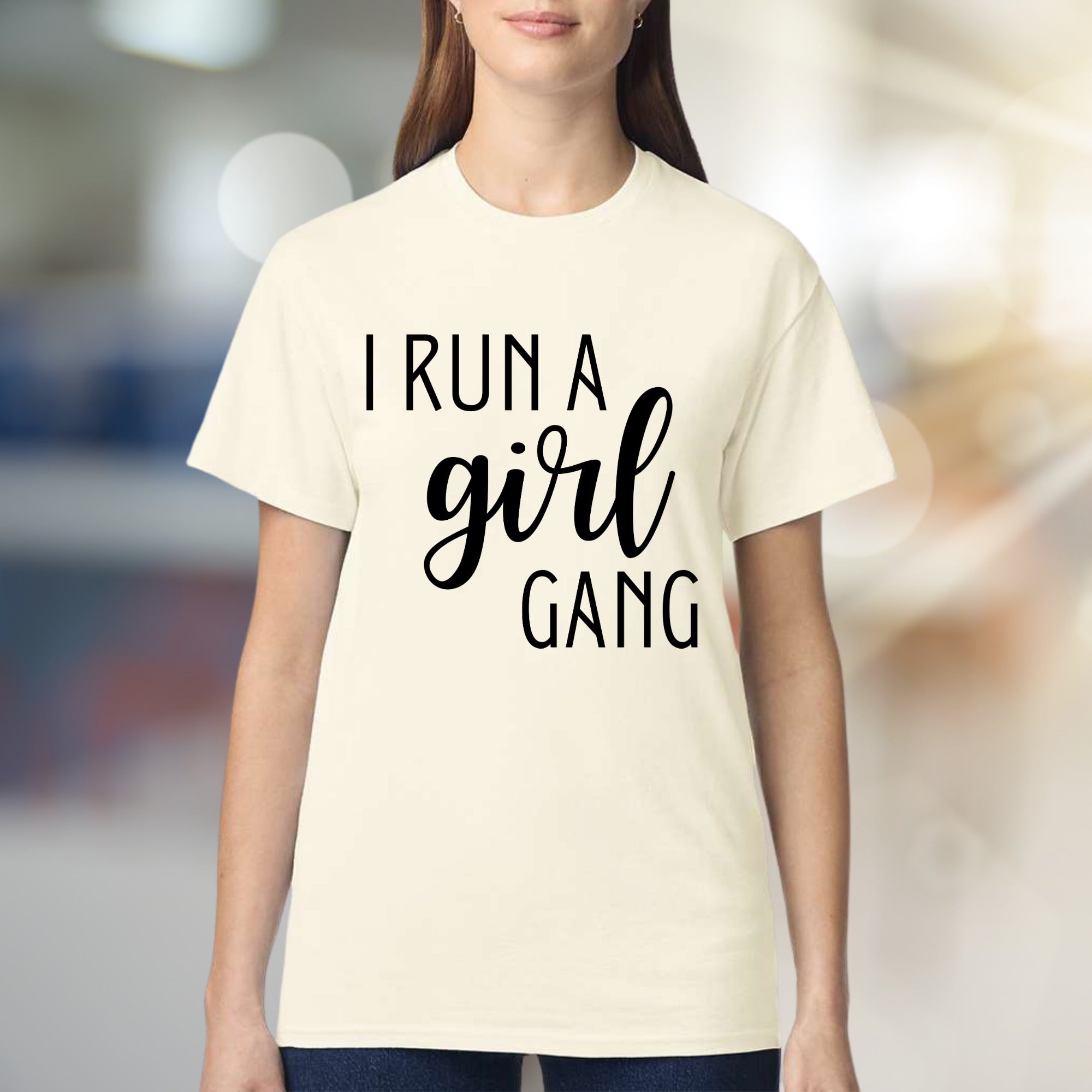 "I Run a Girl Gang" Bold Script Graphic Tee, a Statement Pick for Her