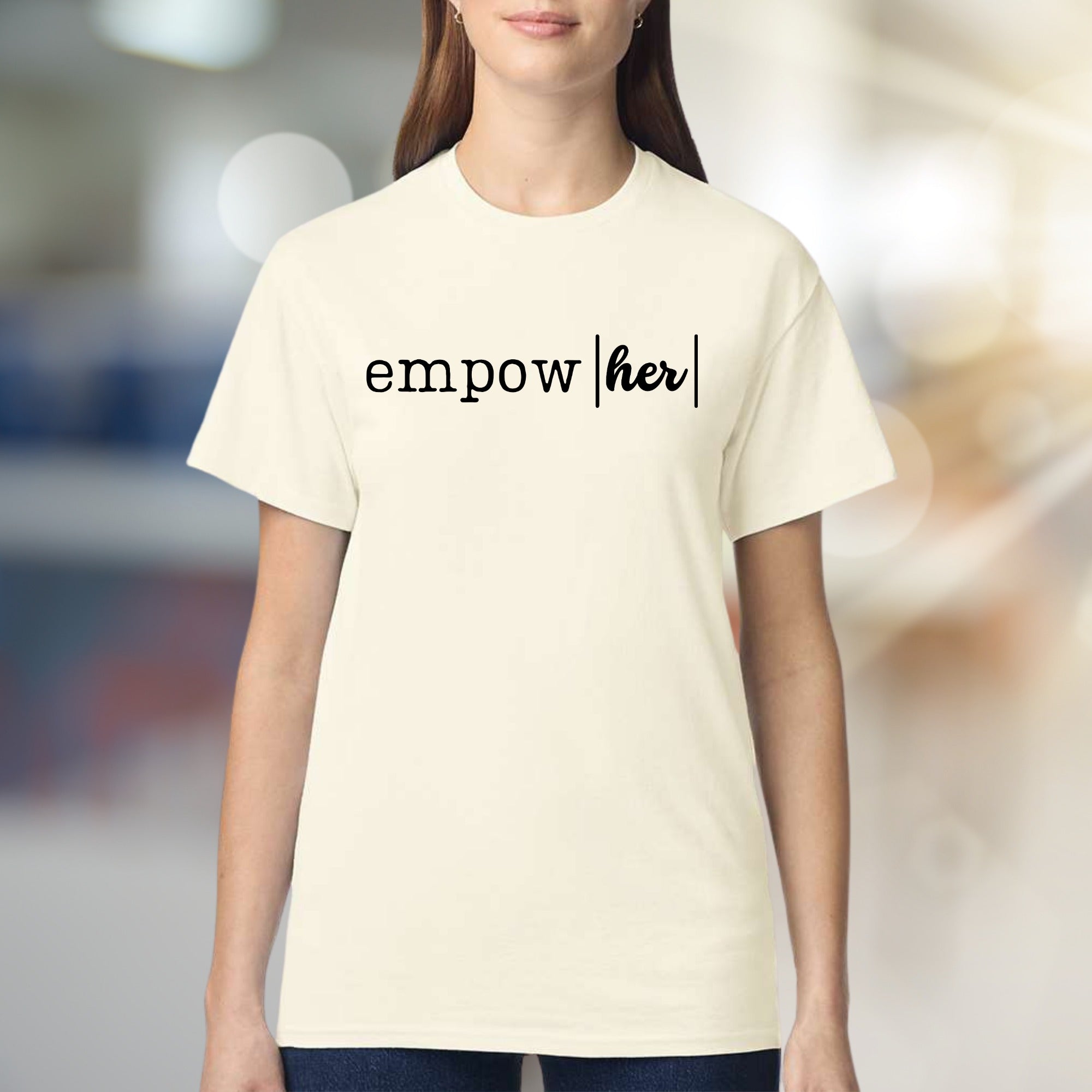 "empow|her|" Feminist Graphic Tee, an Empowering Pick for Advocates