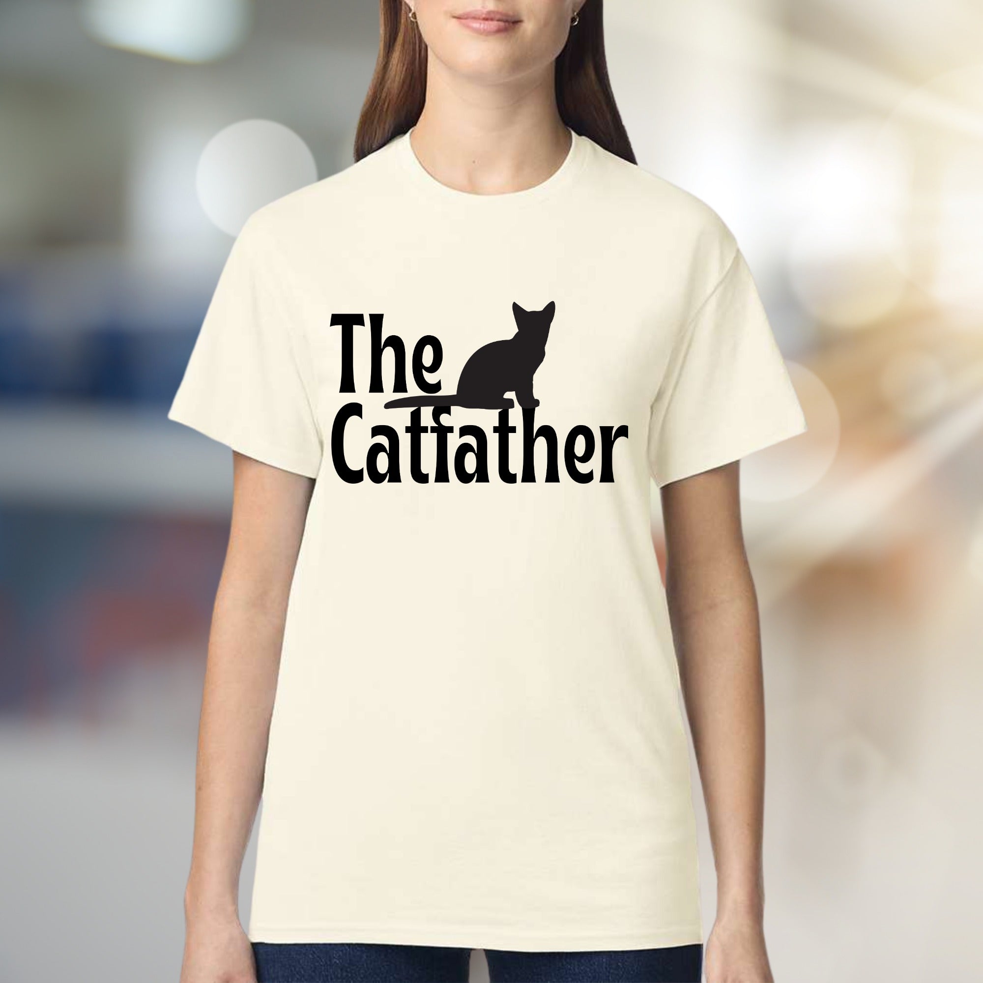 "The Catfather" Whimsical Cat Graphic Tee, a Feline Fan's Pick for Everyday Style