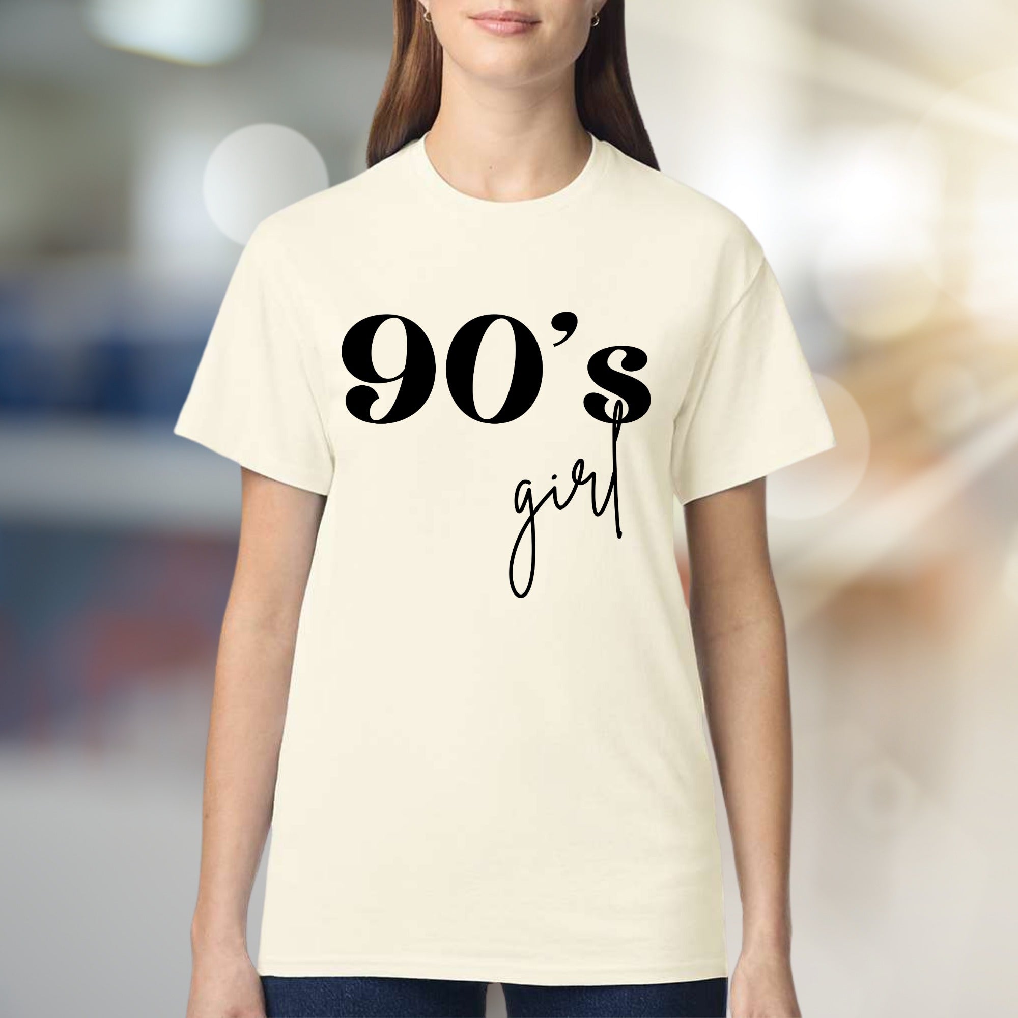 "90's girl" Retro Graphic Tee, a Nostalgic Pick for Style Enthusiasts