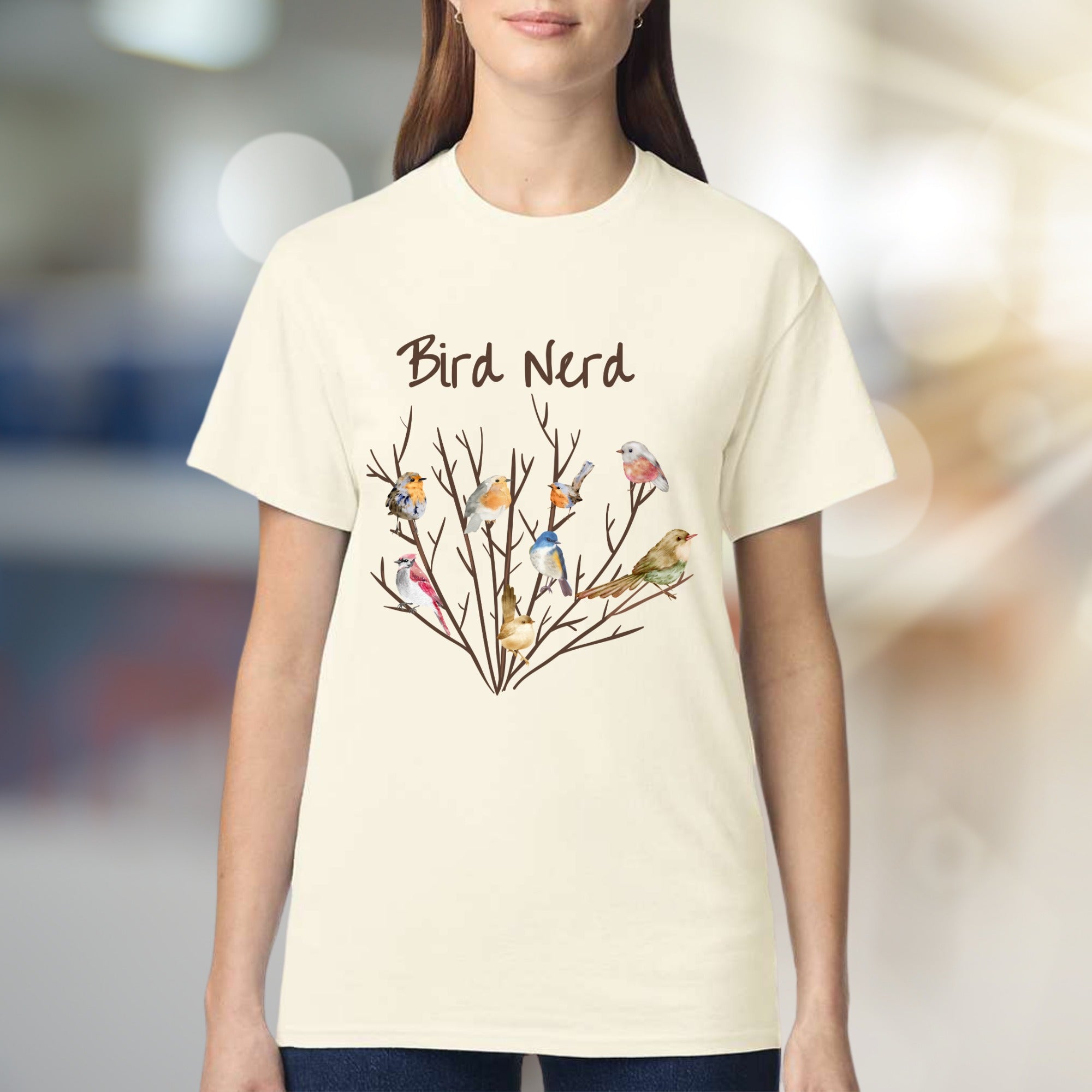 "Bird Nerd" Watercolor Birds Graphic Tee, a Nature Lover's Unisex Pick