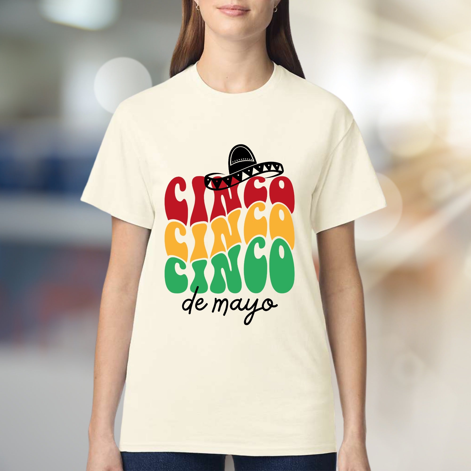 "CINCO CINCO CINCO de mayo" Sombrero Graphic Tee, a Festive Celebration Pick for Enthusiasts