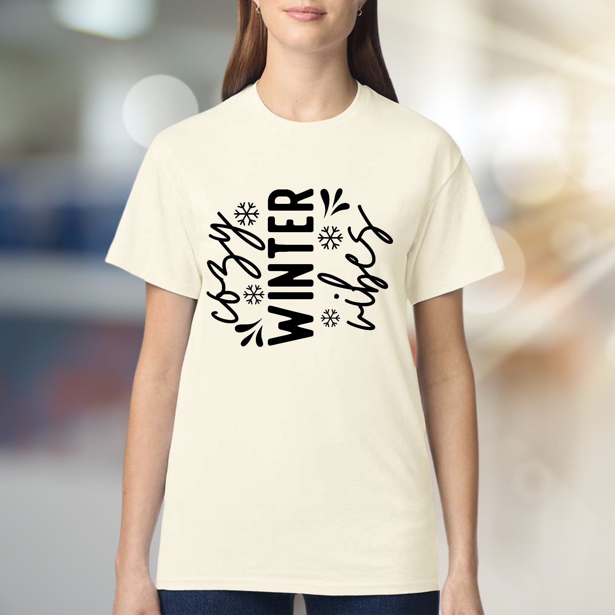 "Cozy Winter Vibes" Festive Graphic Tee, a Seasonal Pick for Everyone