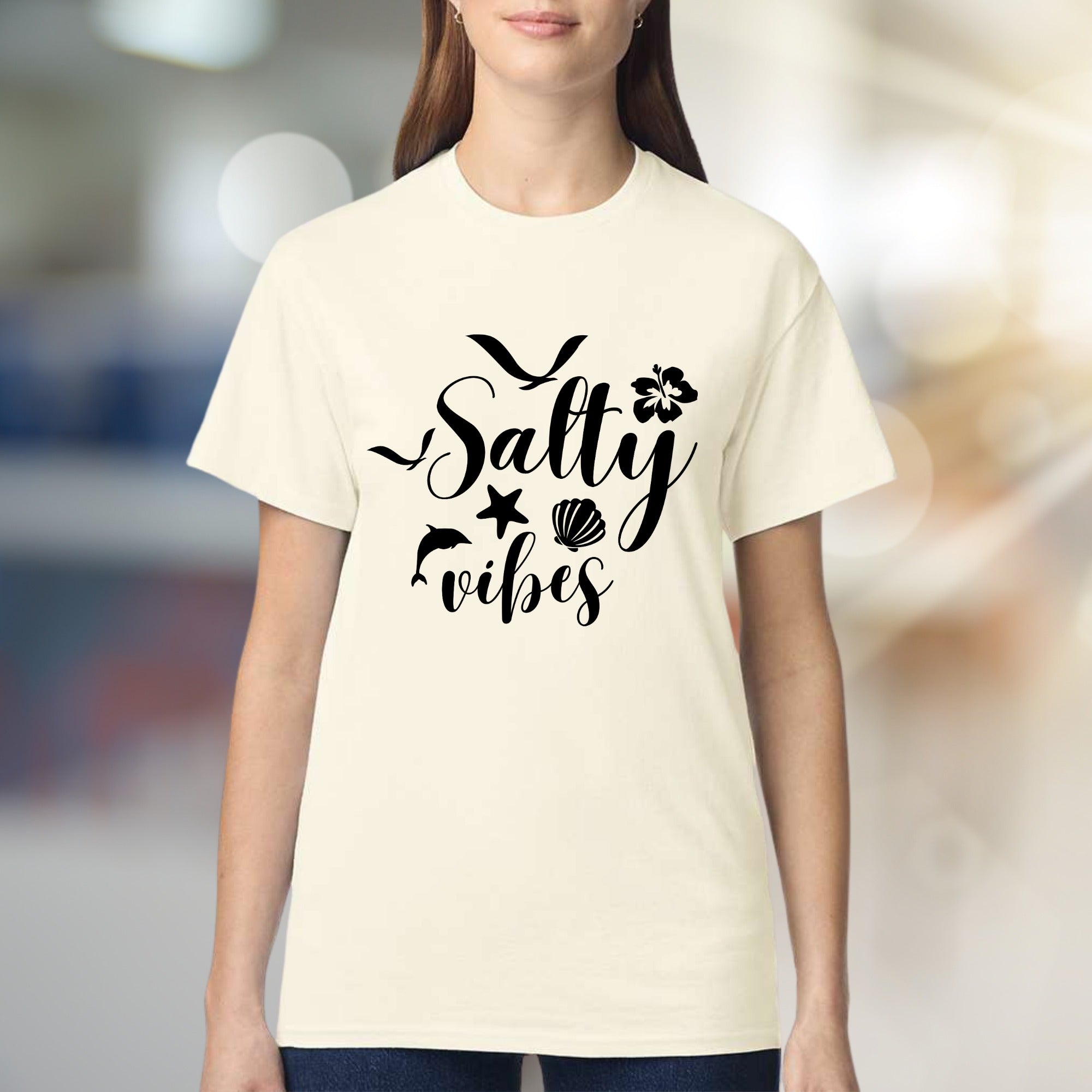 "Salty Vibes" Beachy Graphic Tee, a Coastal Pick for Ocean Lovers