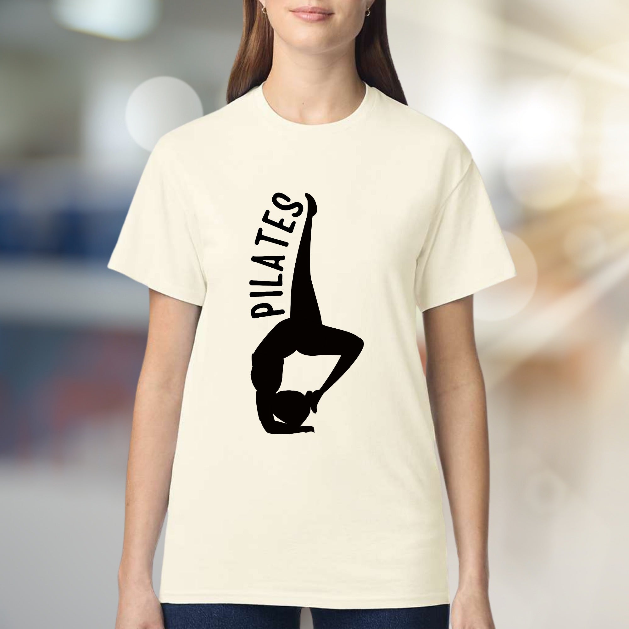 "Pilates" Acrobat Pose Graphic Tee, a Wellness Pick for Fitness Enthusiasts