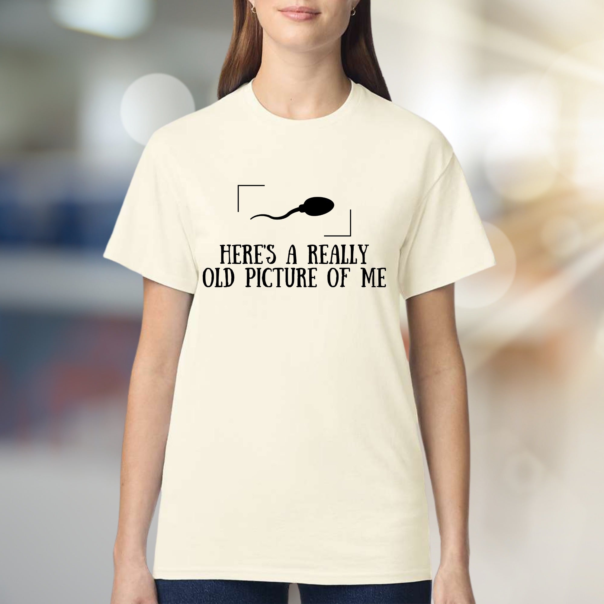 "HERE'S A REALLY OLD PICTURE OF ME" Humorous Graphic Tee, a Witty Pick for Expressive Individuals