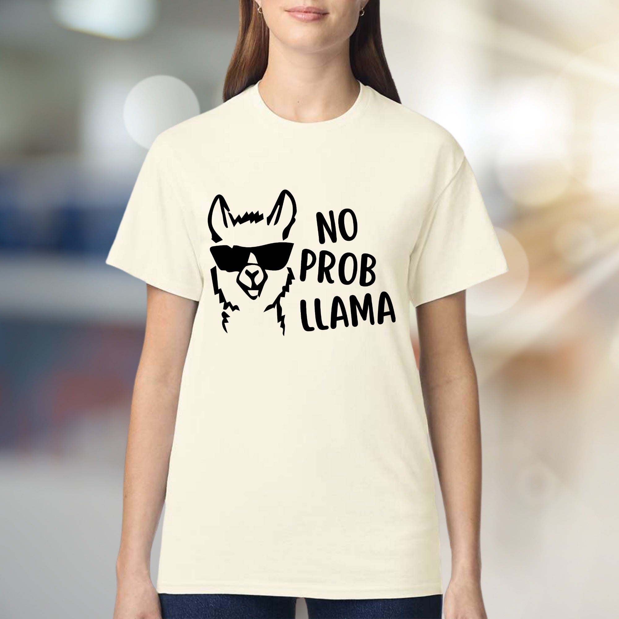 "NO PROB LLAMA" Cool Llama Graphic Tee, a Funny Animal Lover's Pick for Everyone