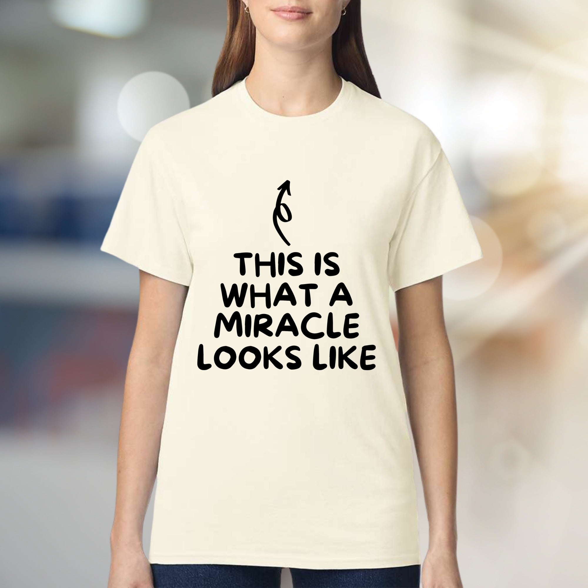 "THIS IS WHAT A MIRACLE LOOKS LIKE" Inspirational Graphic Tee, a Heartfelt Pick for New Parents