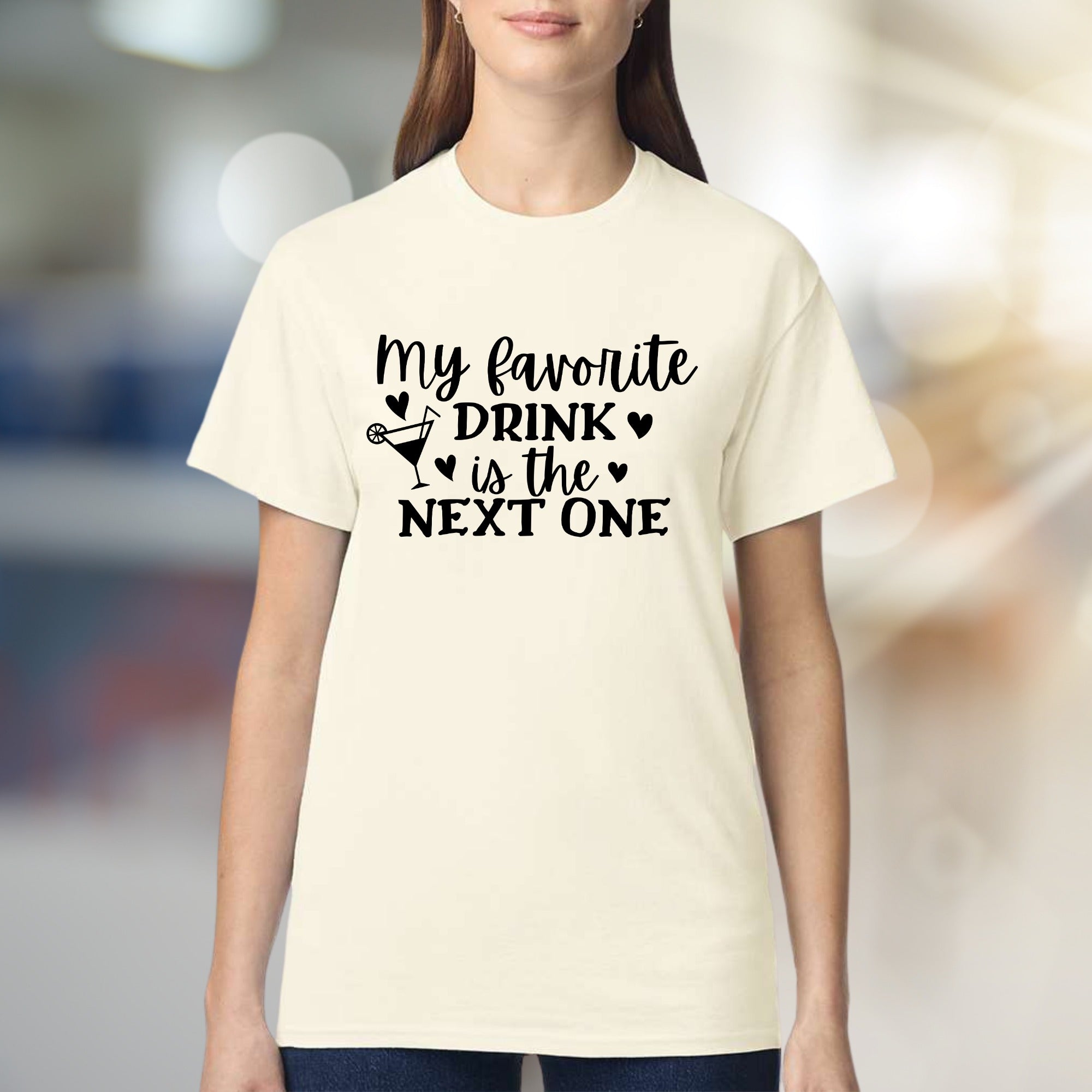 "My Favorite Drink is the Next One" Cocktail Graphic Tee, A Playful Barista Pick for Socialites