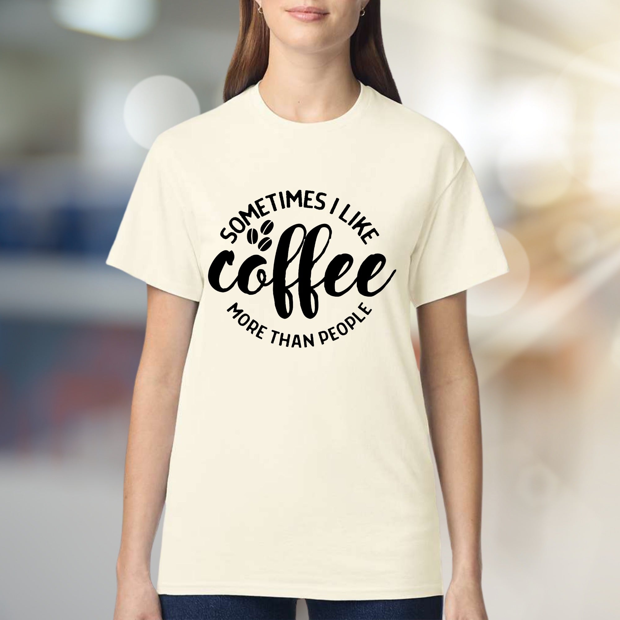 "Sometimes I Like Coffee More Than People" Quote Tee, a Coffee Lover's Relatable Pick