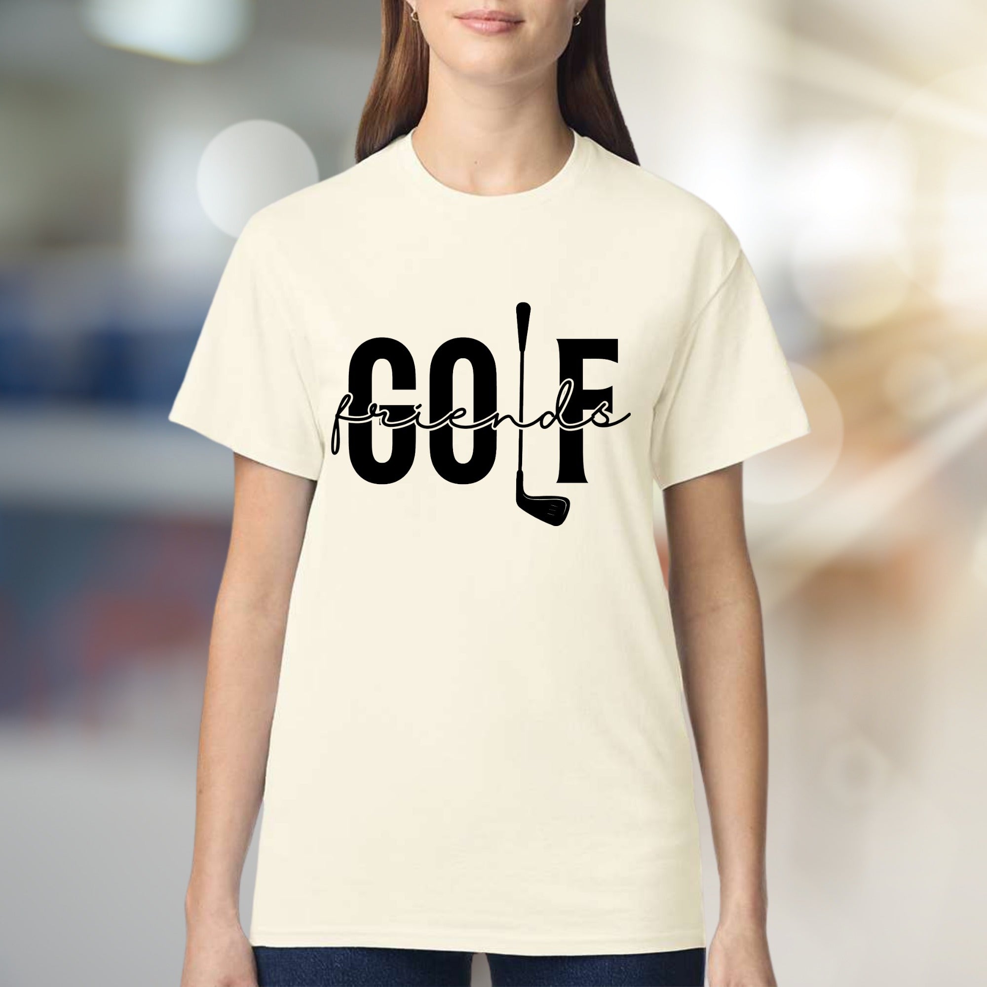 "GOLF friends" Collegiate Graphic Tee, a Sporty Pick for Golf Enthusiasts