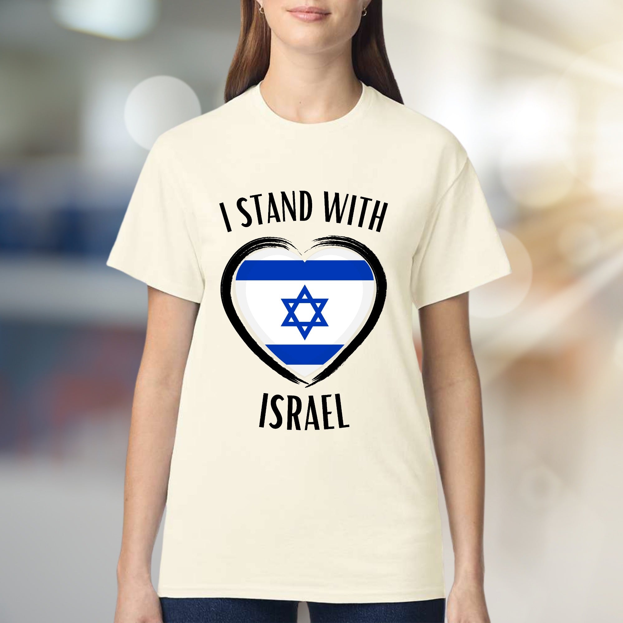 "I Stand With Israel" Patriotic Heart Graphic Tee, A Unity Pick for Supporters