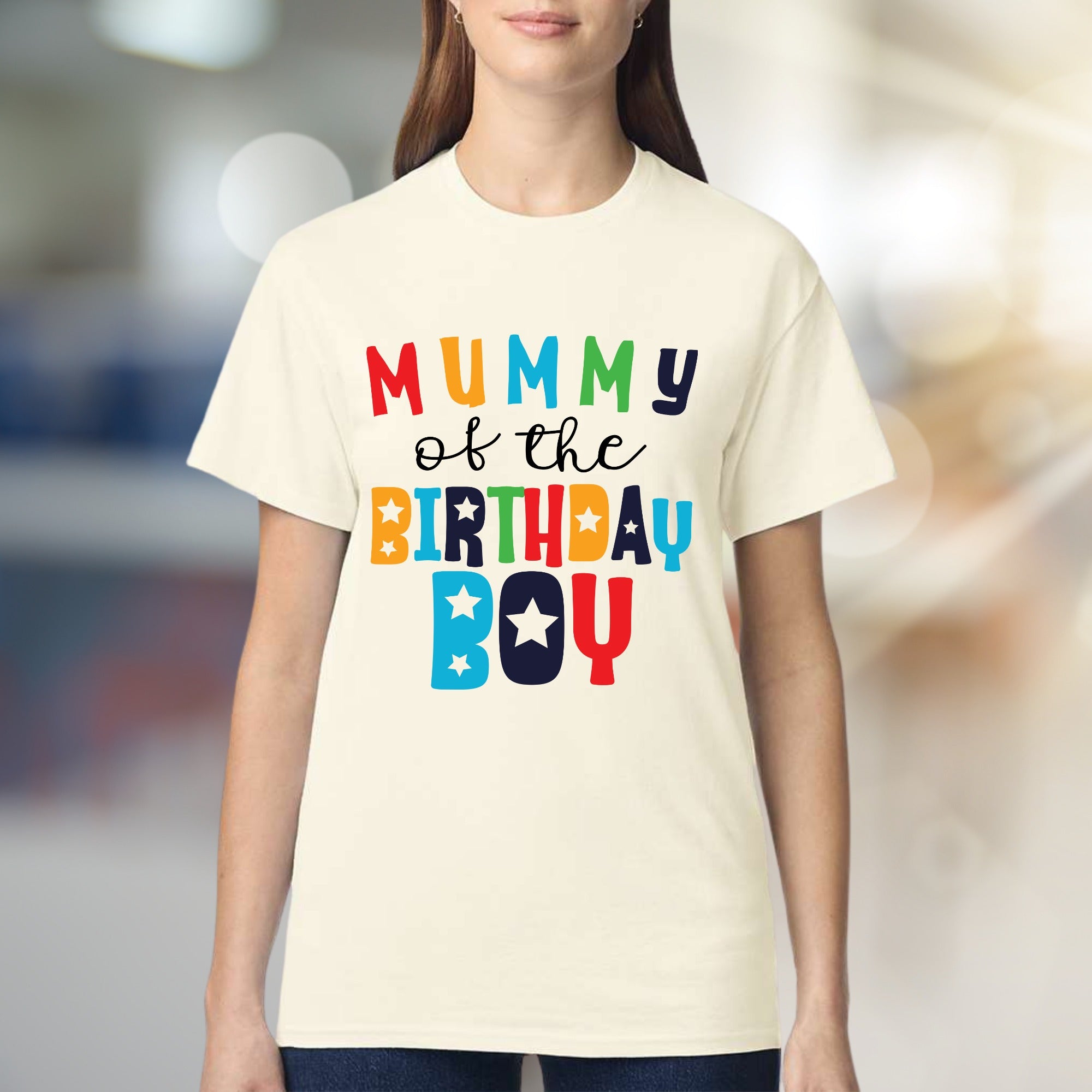 "MUMMY of the BIRTHDAY BOY" Celebration Graphic Tee, a Mom Life Pick for Proud Mothers