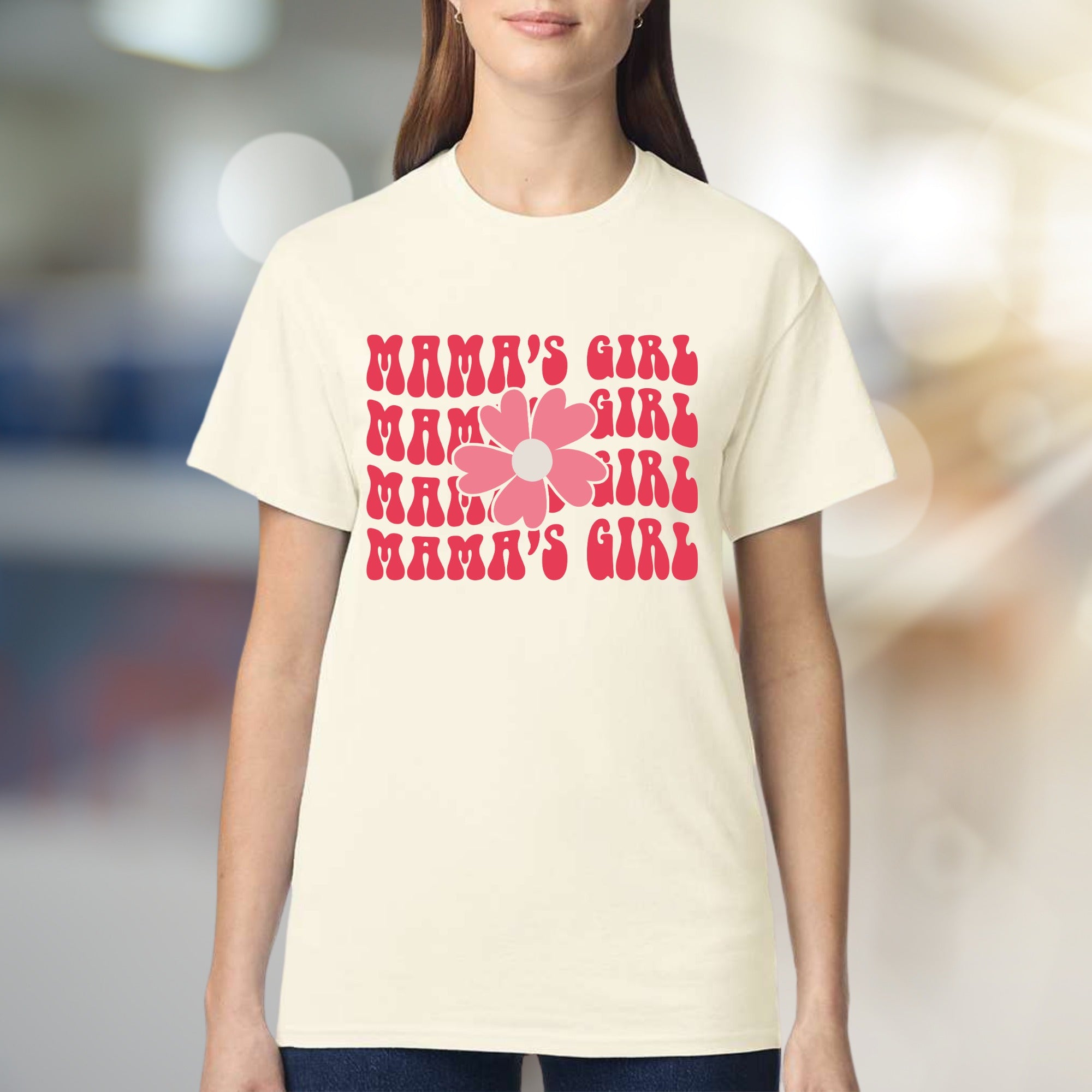 "Mama's Girl" Retro Flower Graphic Tee, a Sweet Statement for Daughters