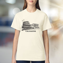 "COLOSSEUM" Roman Landmark Graphic Tee, a Travel Souvenir Pick for History Buffs