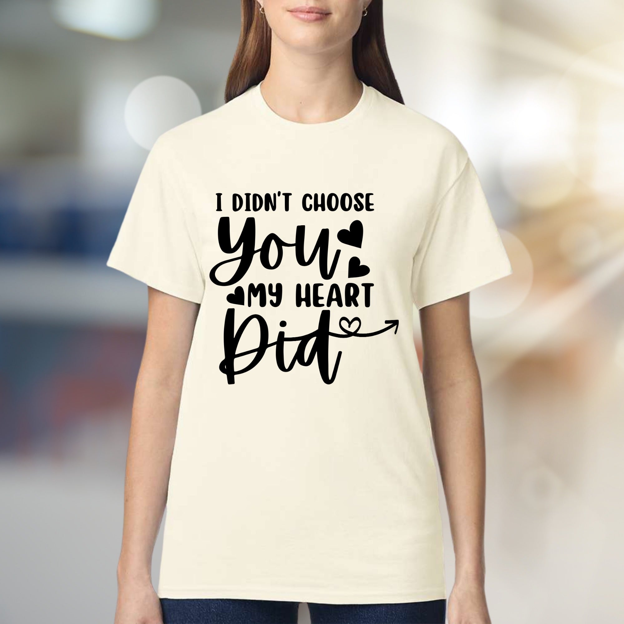 "I Didn't Choose You My Heart Did" Romantic Love Graphic Tee, a Sweetheart Pick for Couples