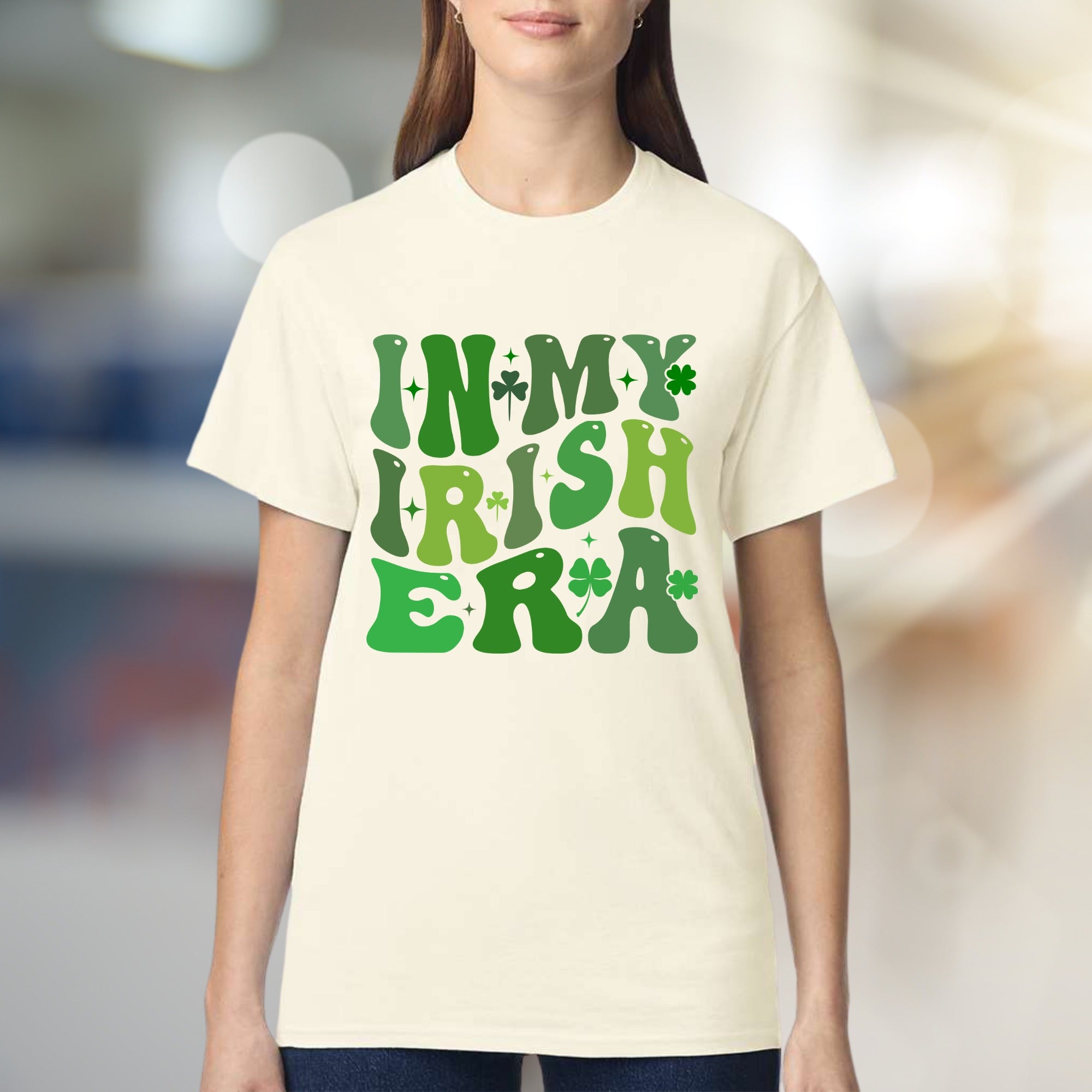 "IN MY IRISH ERA" Retro St. Paddy's Day Graphic Tee, a Festive Pick for Celebration Enthusiasts
