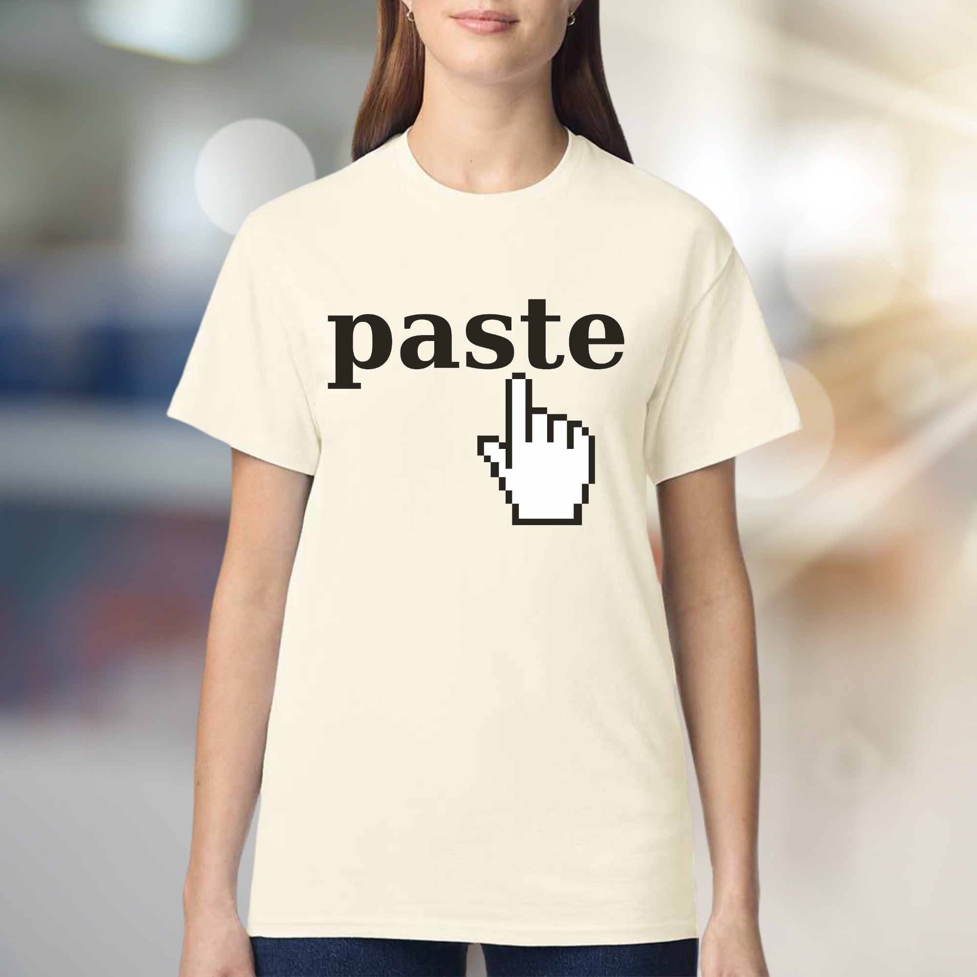 "Paste" Pixel Click Graphic Tee, a Retro Tech Pick for Innovators