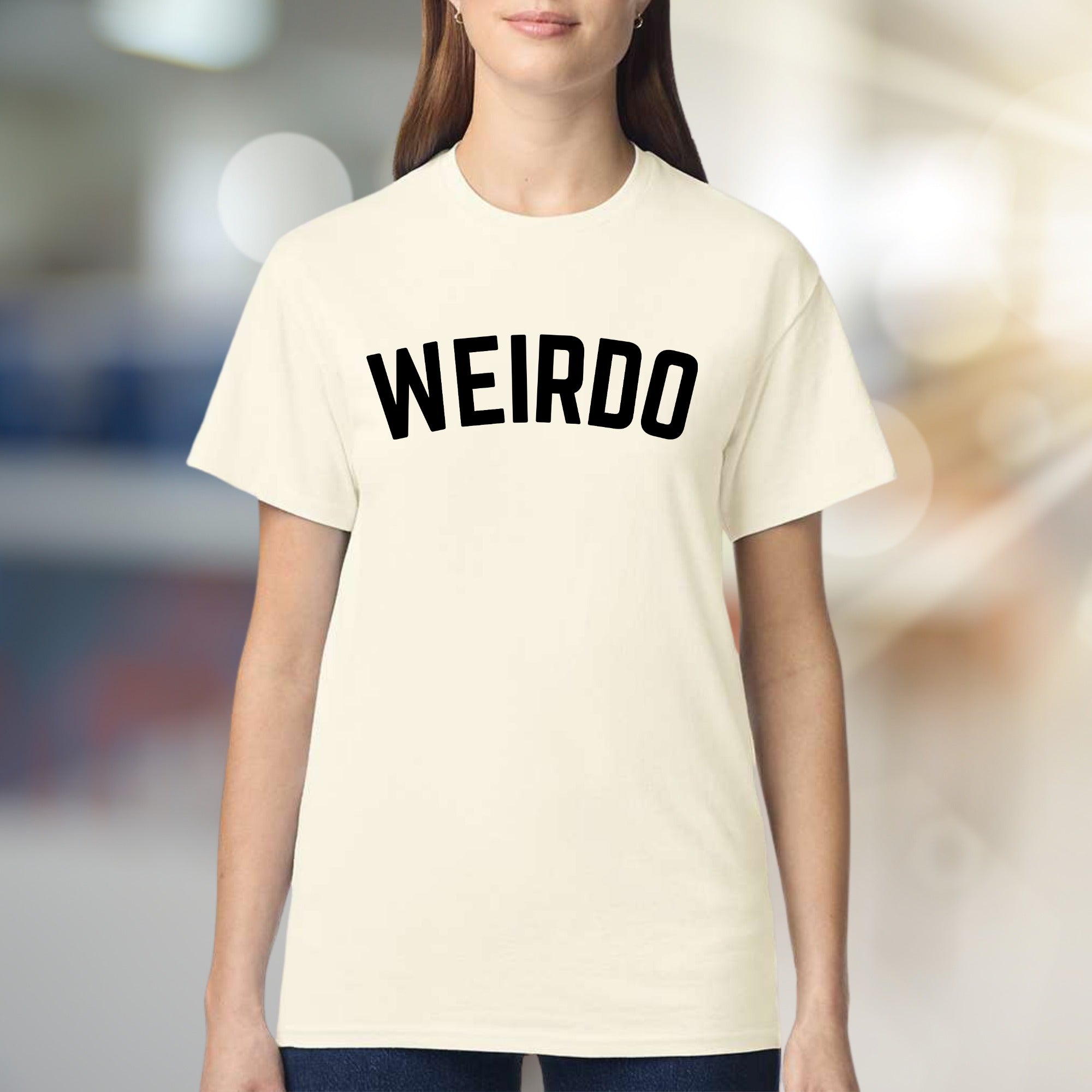 “WEIRDO” Bold Statement Graphic Tee, a Quirky Apparel Pick for Unique Individuals