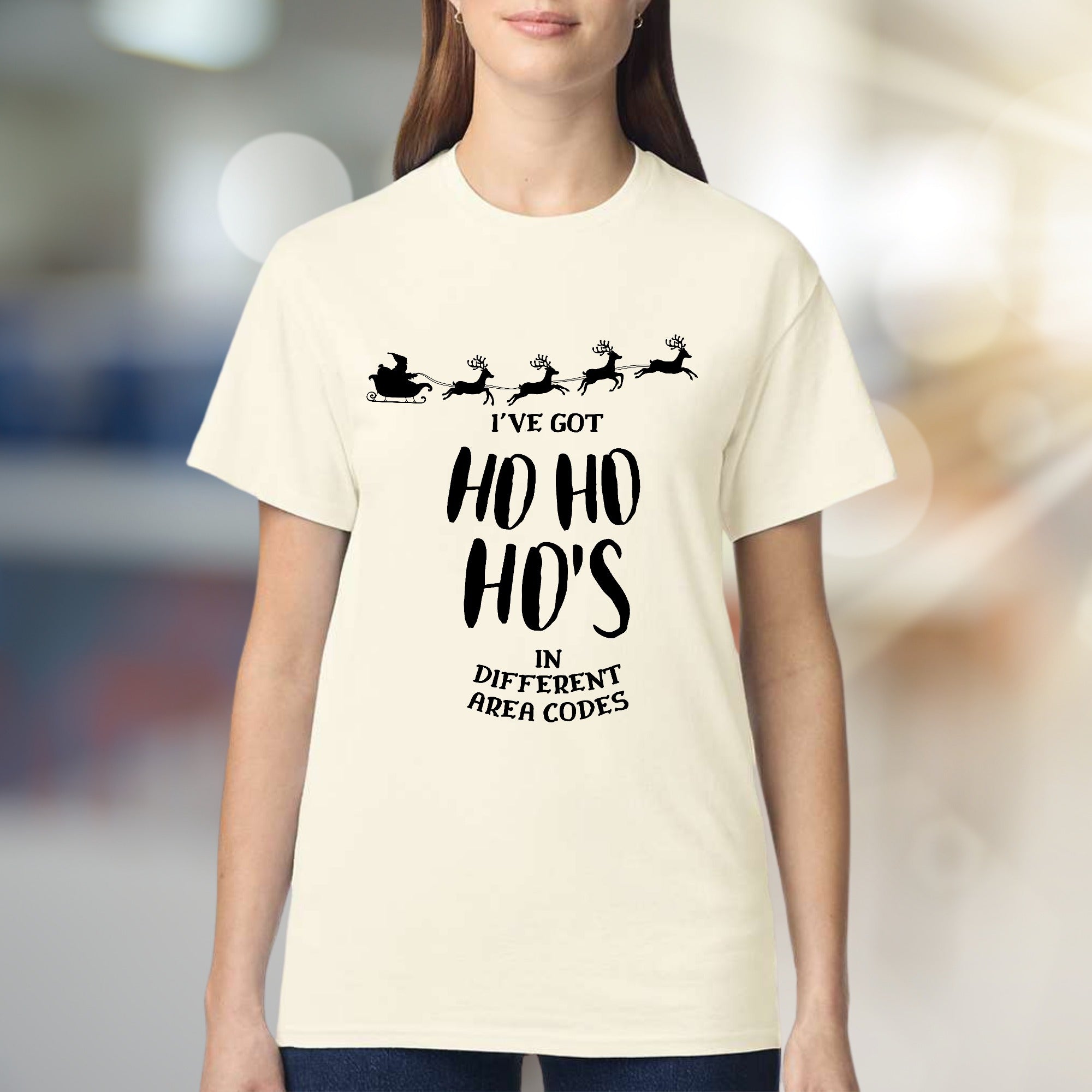 "I've Got Ho Ho Ho's in Different Area Codes" Funny Christmas Graphic Tee, a Holiday Humor Pick for Sarcastic Souls
