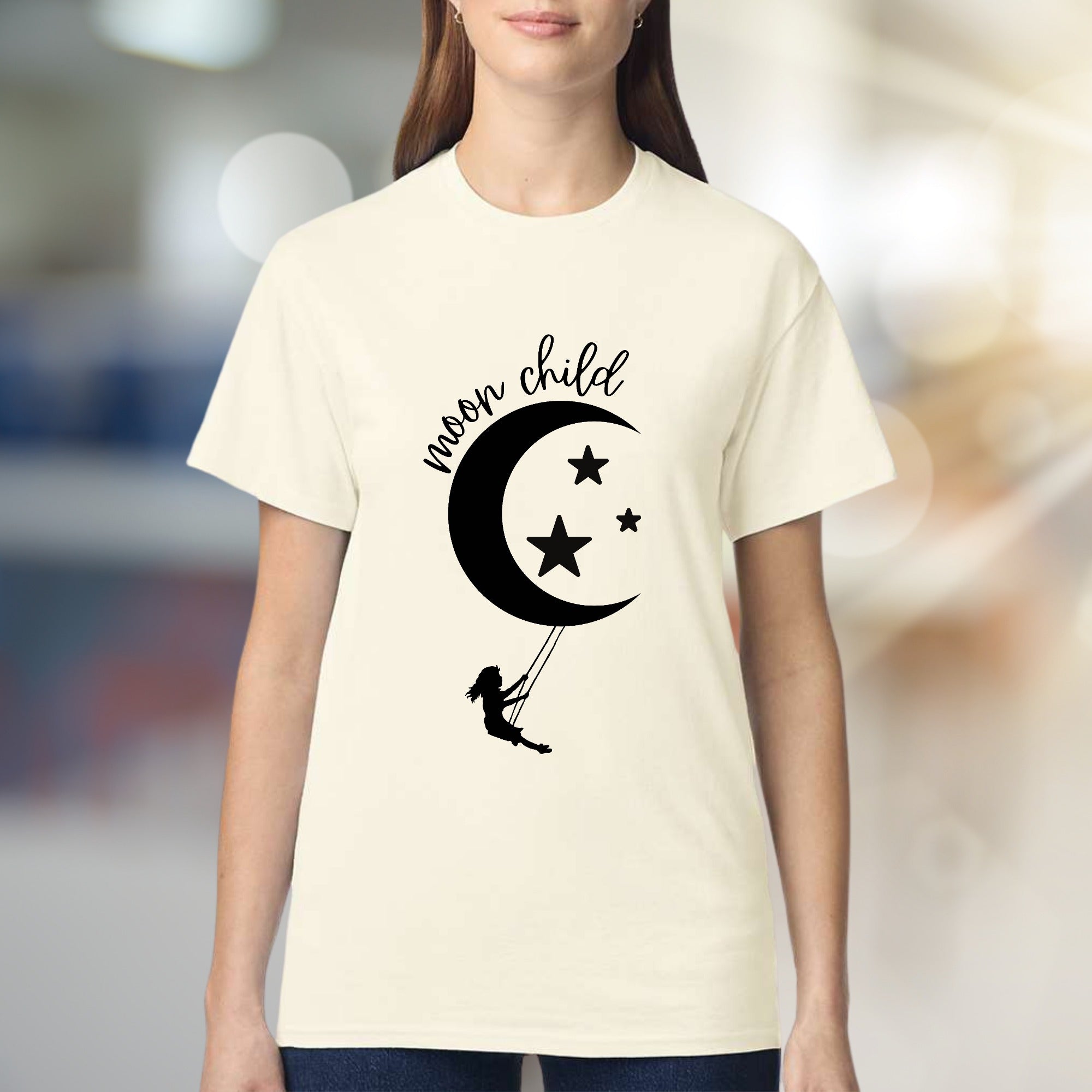 "Moon Child" Celestial Graphic Tee, a Dreamy Pick for Stargazers