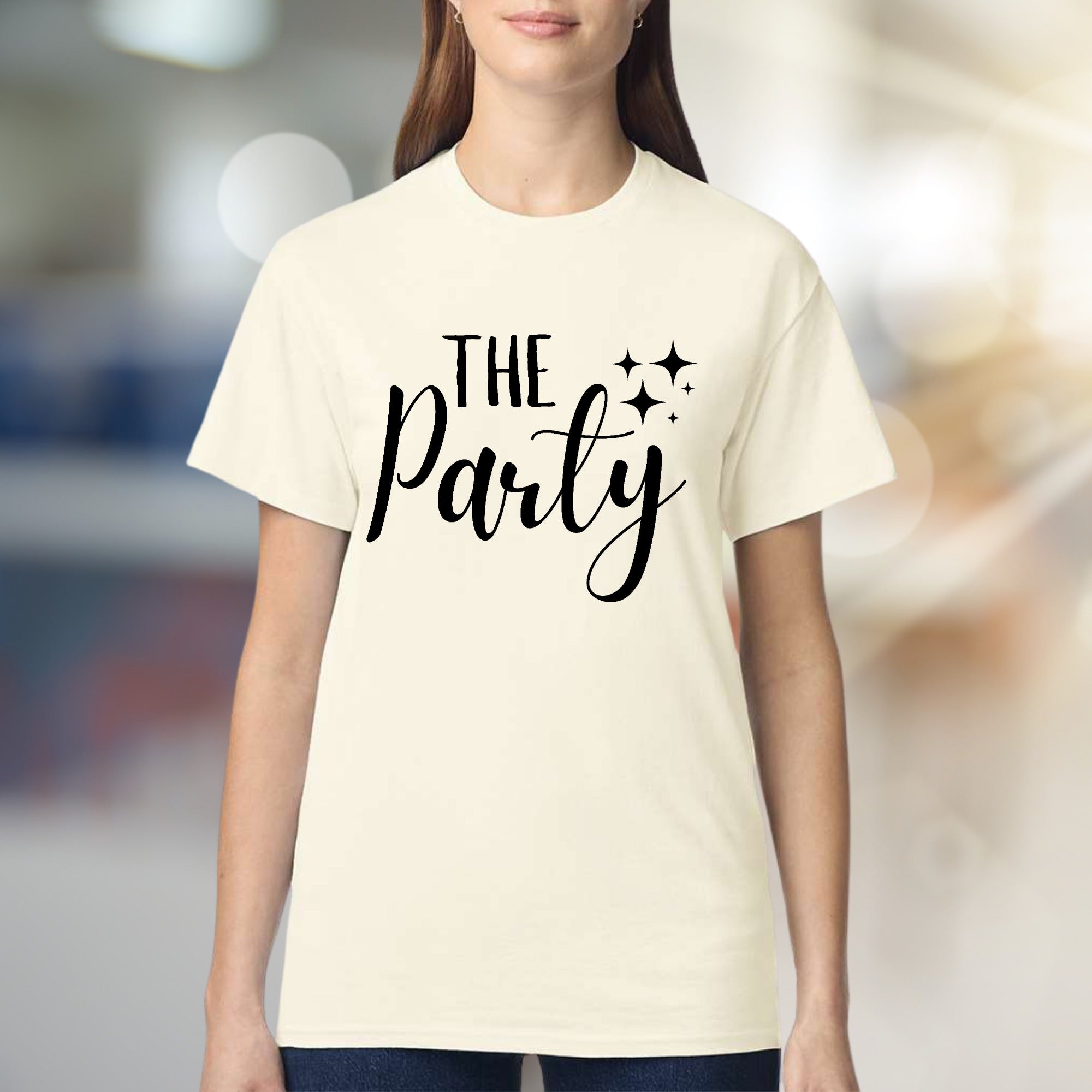 "THE Party" Sparkle Graphic Tee, a Celebration Lifestyle Pick for Social Butterflies