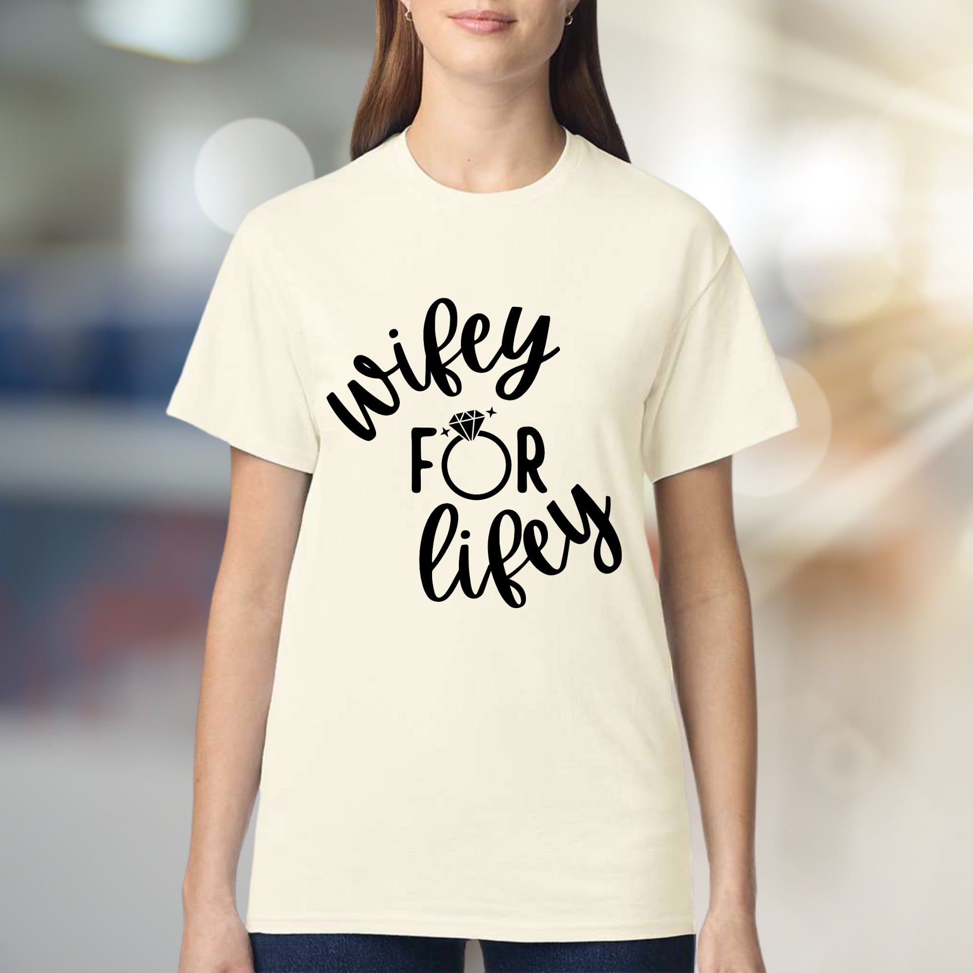 "Wifey For Lifey" Engagement Ring Graphic Tee, a Bridal Shower Pick for Future Wives