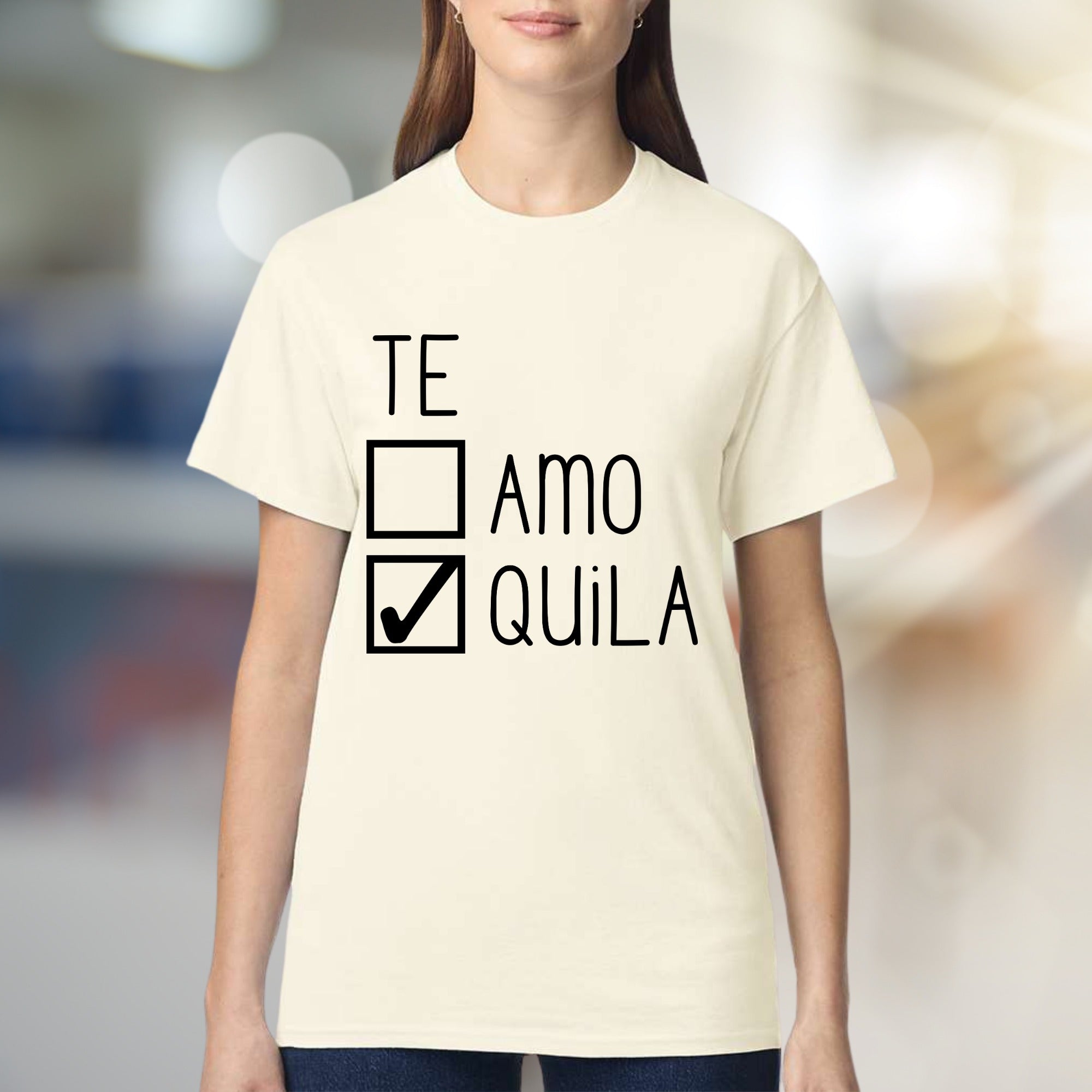 "TE AMO QUILA" Tequila Lover Graphic Tee, a Funny Vibe for Party Goers