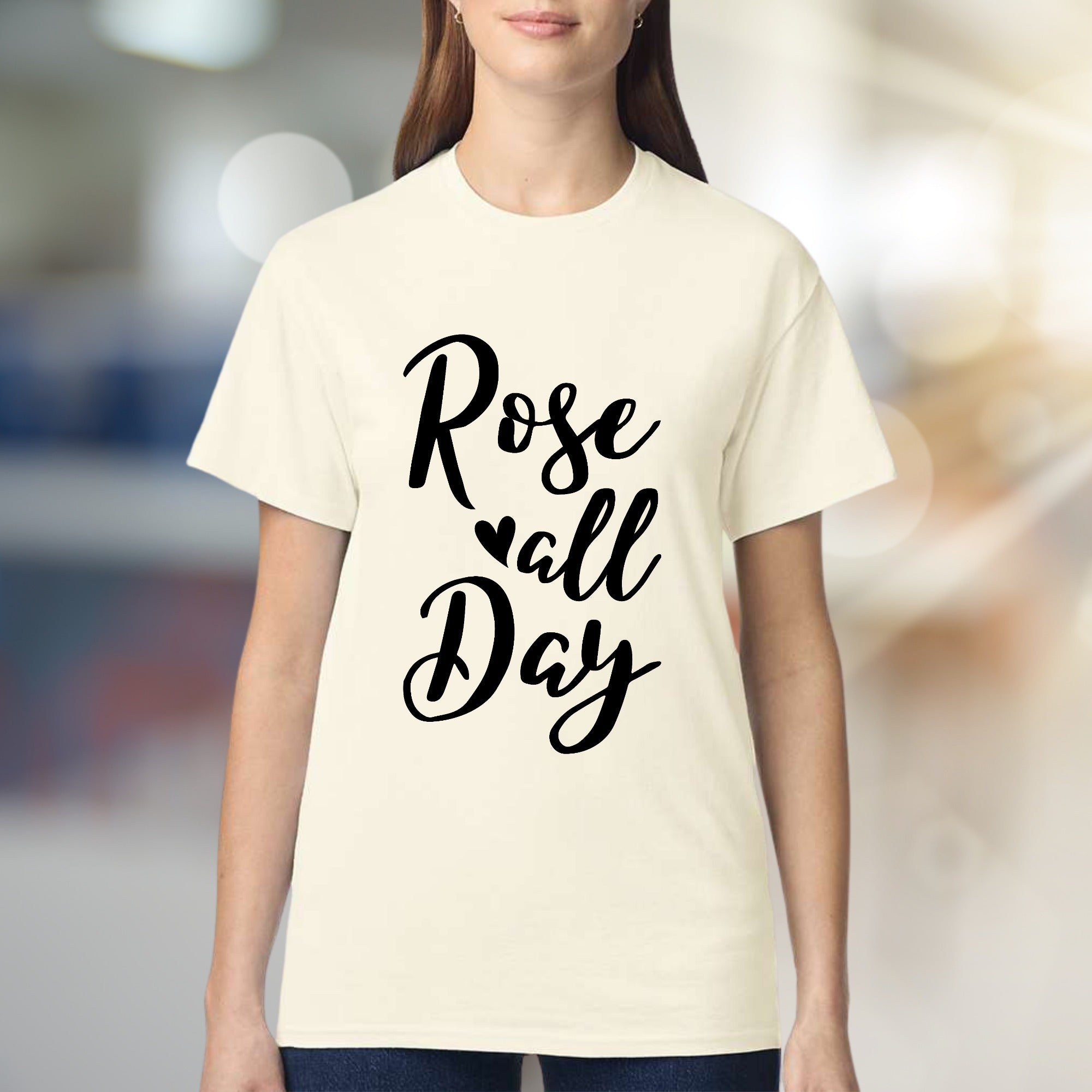 "Rose All Day" Wine Lover Graphic Tee, a Chic Lifestyle Pick for Enthusiasts