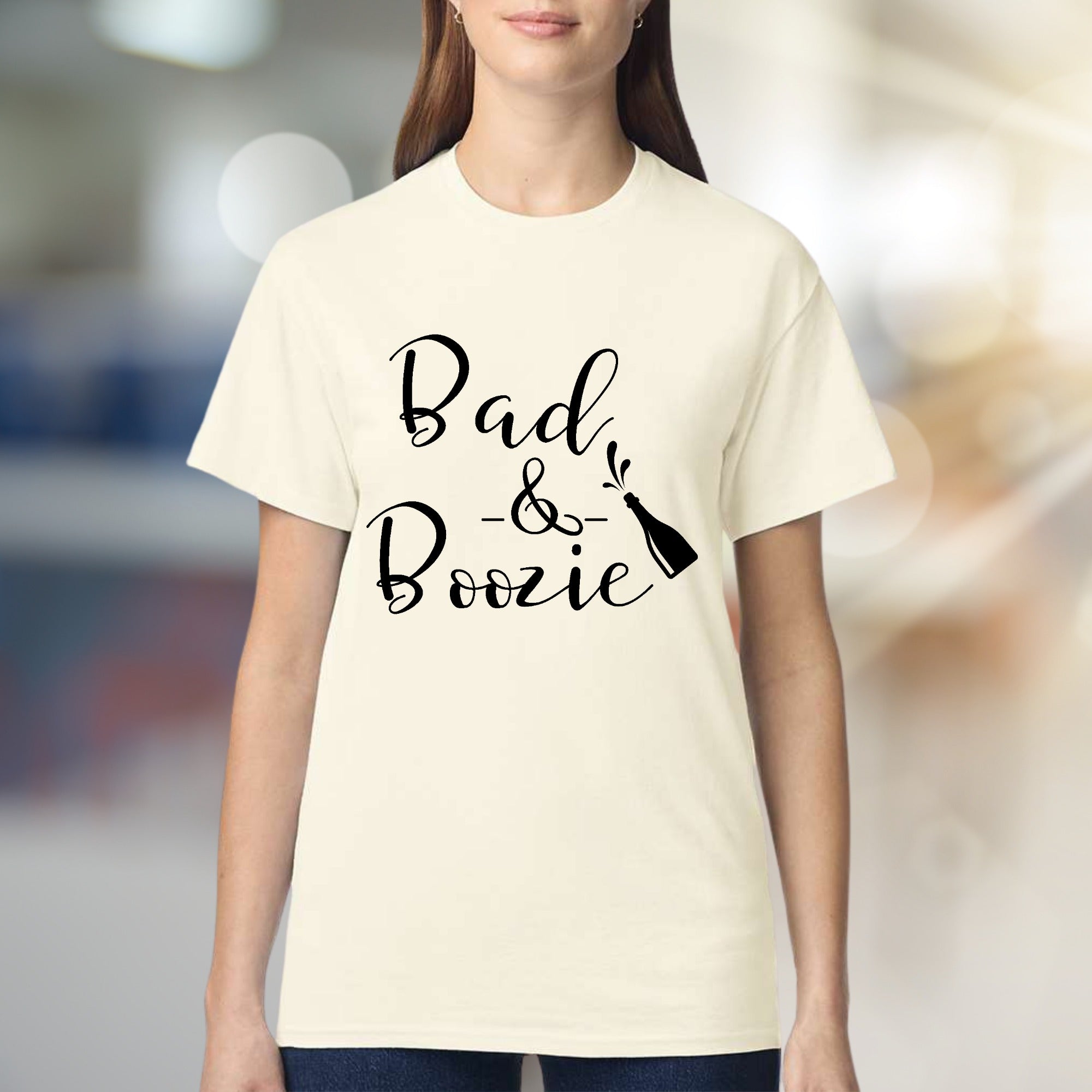 "Bad & Boozie" Party Lifestyle Graphic Tee, a Fun Night Out Pick for Celebration Lovers