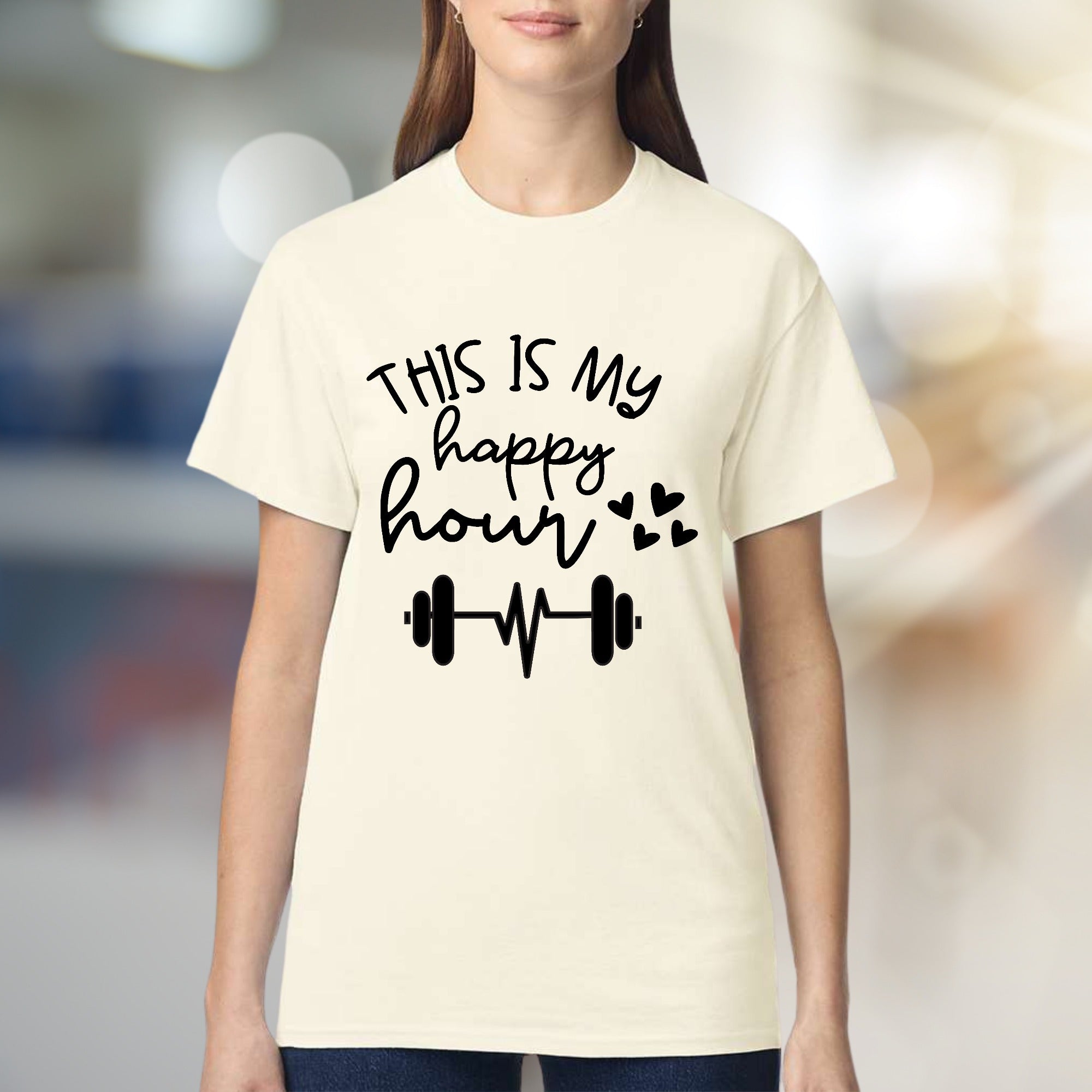 "THIS IS MY happy hour" Gym Graphic Tee, a Fitness Pick for Workout Lovers