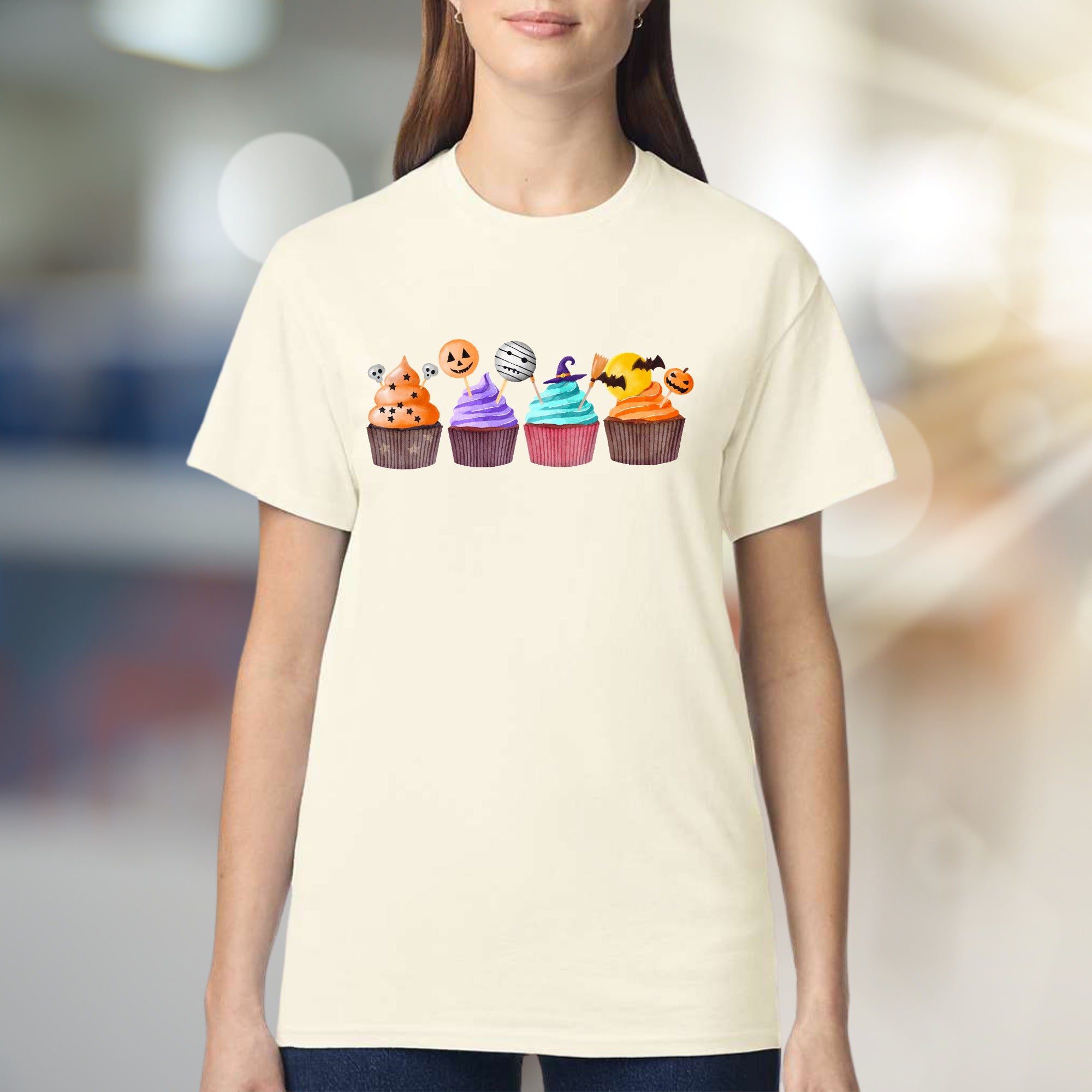 Spooky Cupcakes Graphic Tee, A Sweet Halloween Pick for Seasonal Fun Lovers