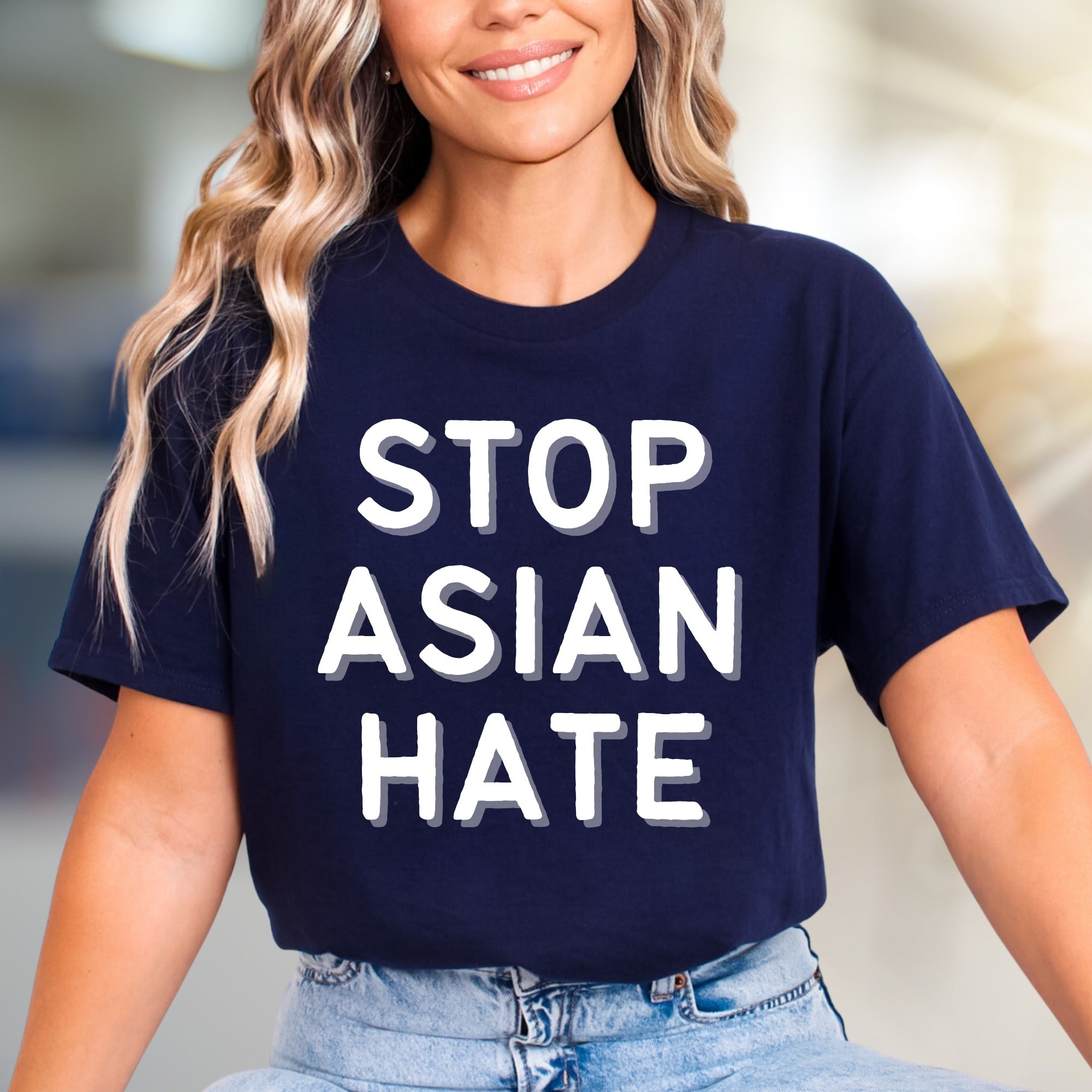 "STOP ASIAN HATE" Bold Statement Graphic Tee, a Stand for Unity for Activists