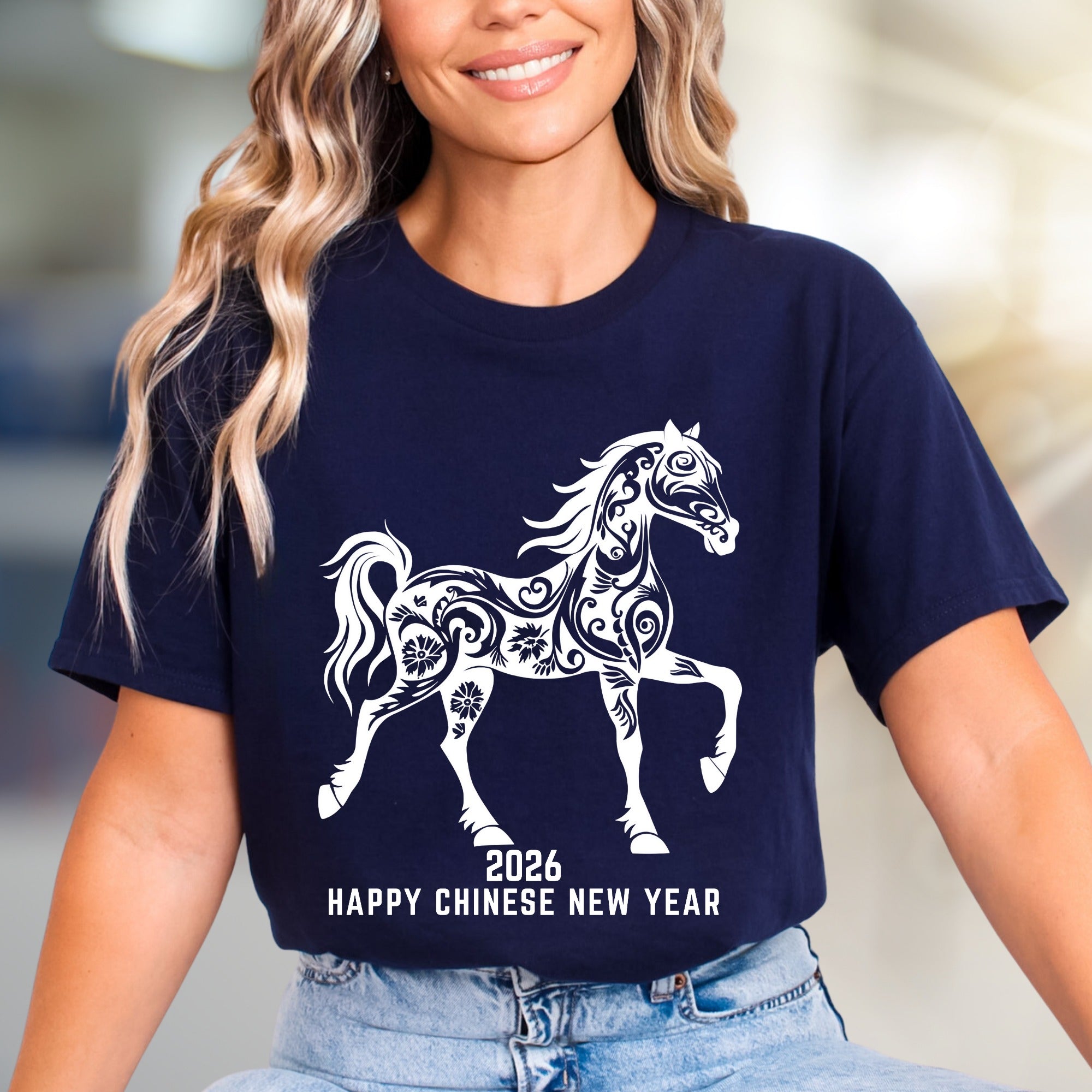 Happy Chinese New Year 2026 Floral Horse Graphic Tee, a Lunar Celebration Pick for Everyone