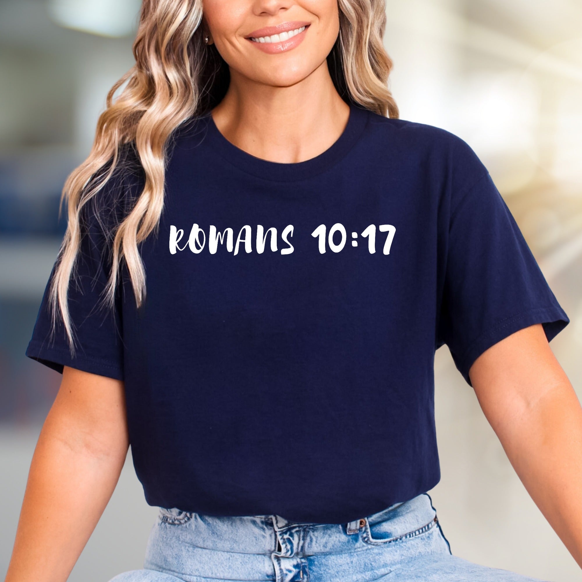"ROMANS 10:17" Faith Scripture Graphic Tee, a Spiritual Pick for Believers