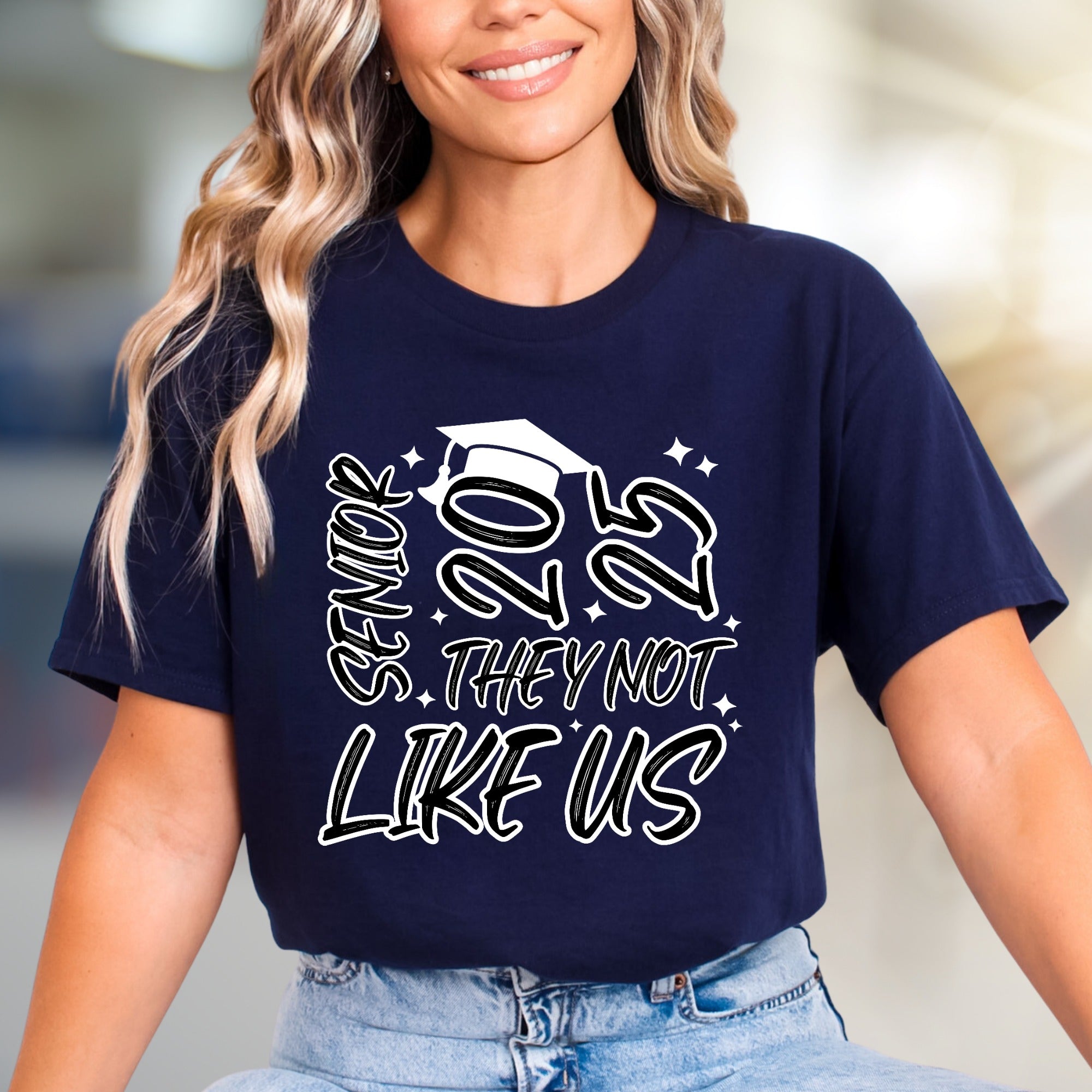 Senior 20 They Not Like Us Cap - Graduation Spirit Graphic Tee, Statement Pick for Graduates