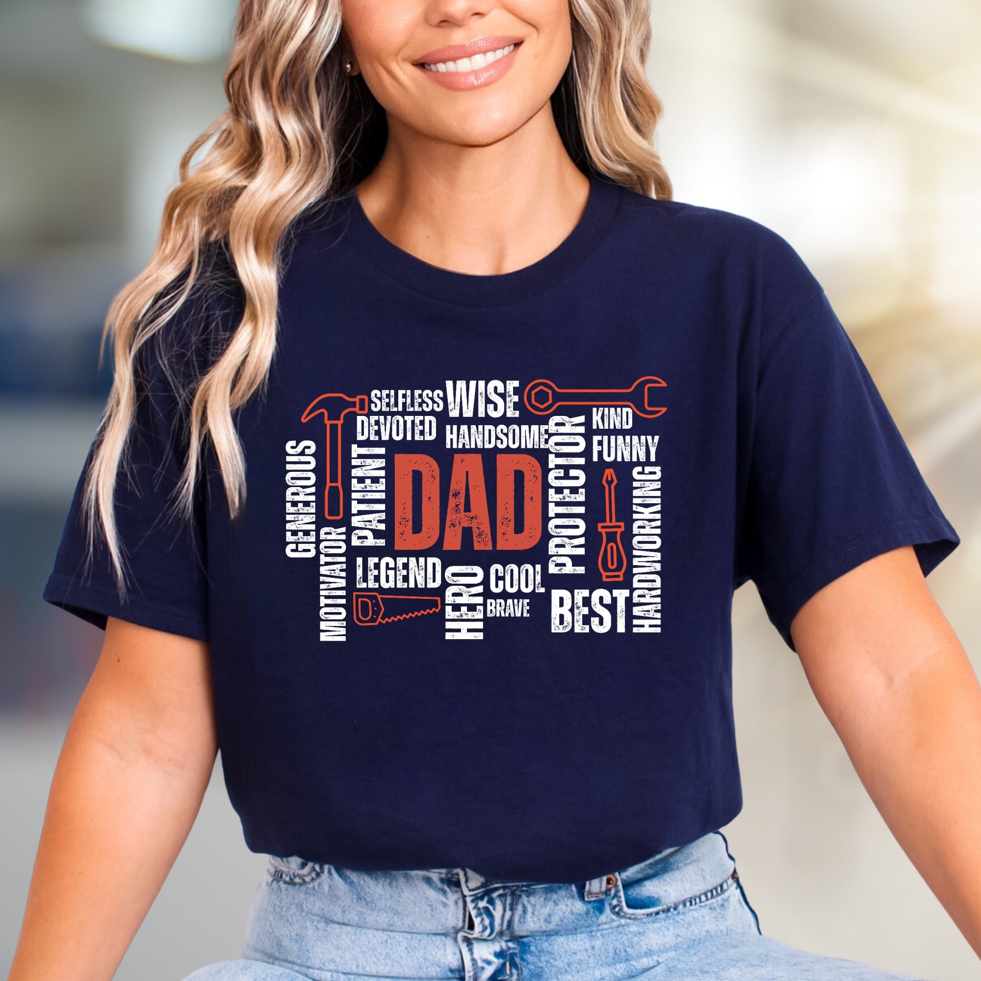 "DAD" Word Cloud Graphic Tee, a Father's Day Perfect Pick for Loved Ones