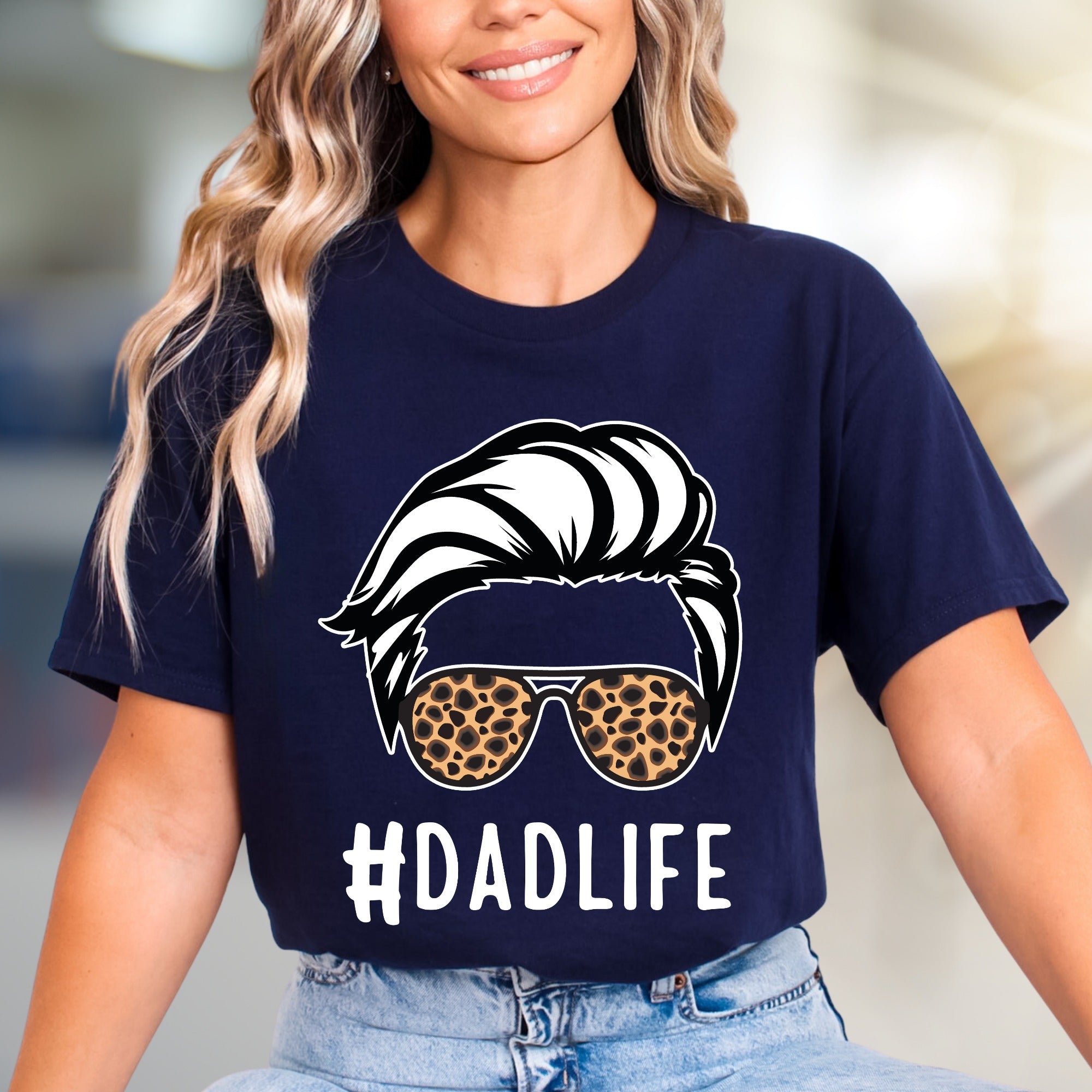 #DADLIFE Leopard Print Sunglasses Graphic Tee, a Father's Day Pick for Cool Dads